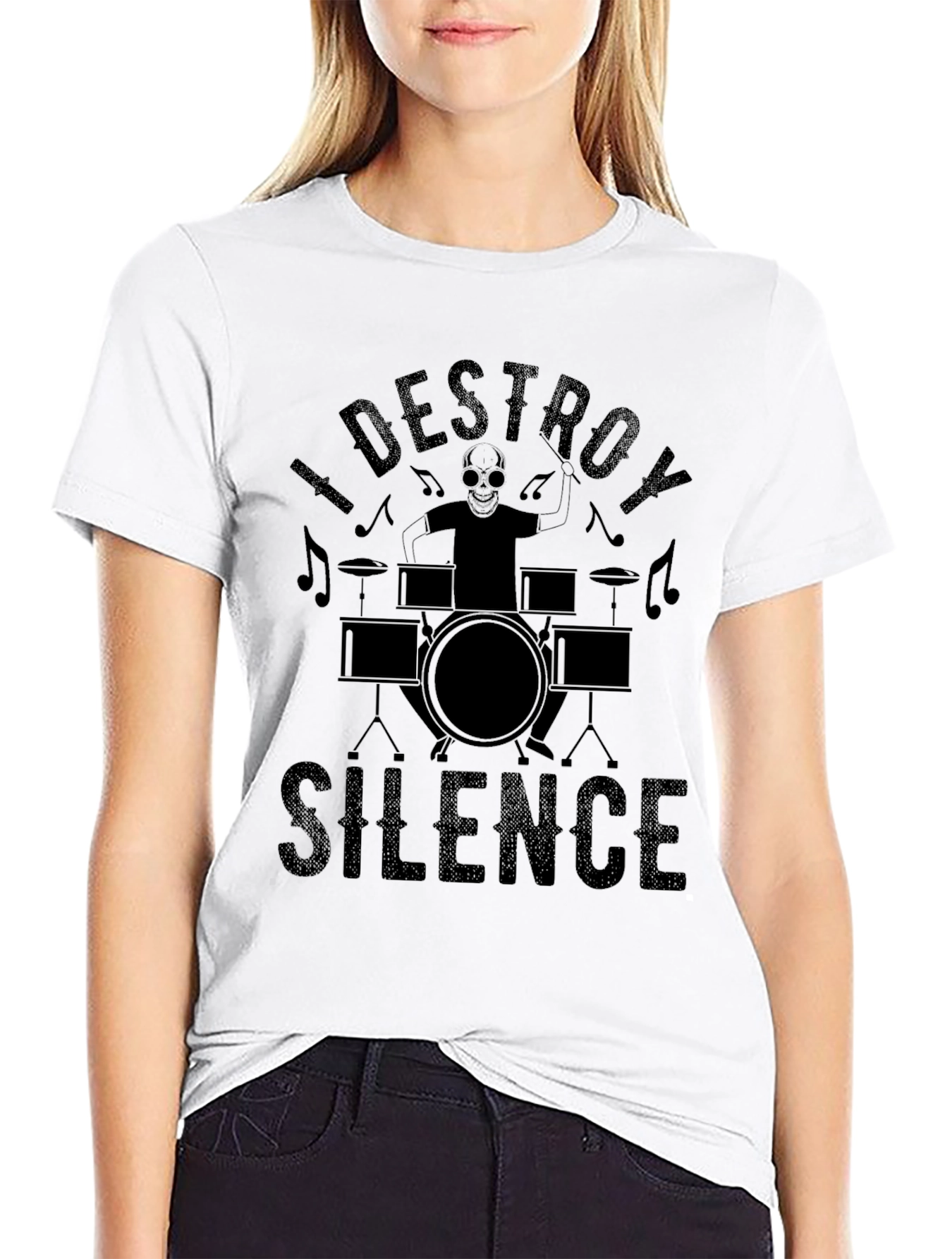 Black I Destroy Silence Black T-Shirt view 9