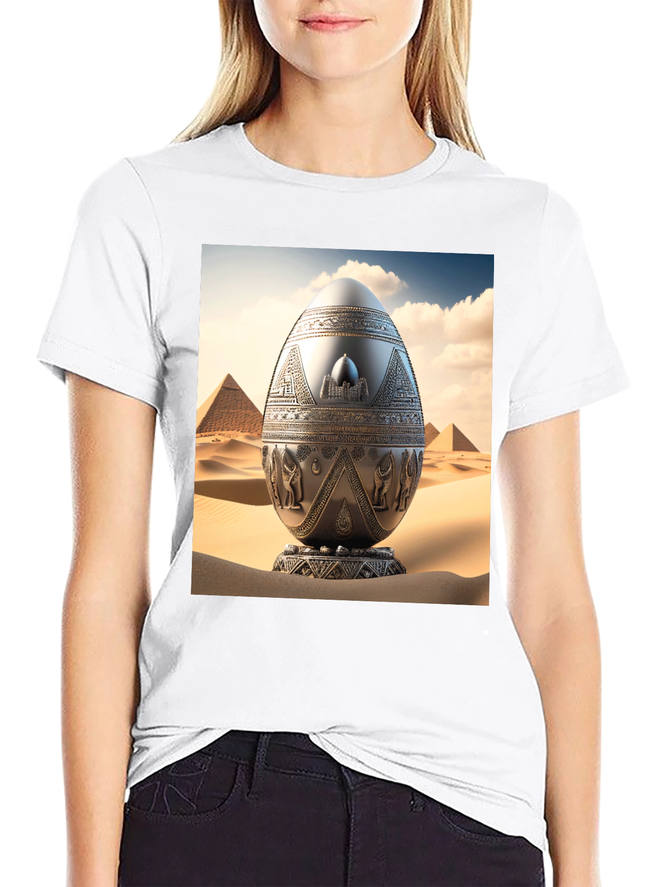 Black Egyptian Egg T-Shirt - Unique Design view 9