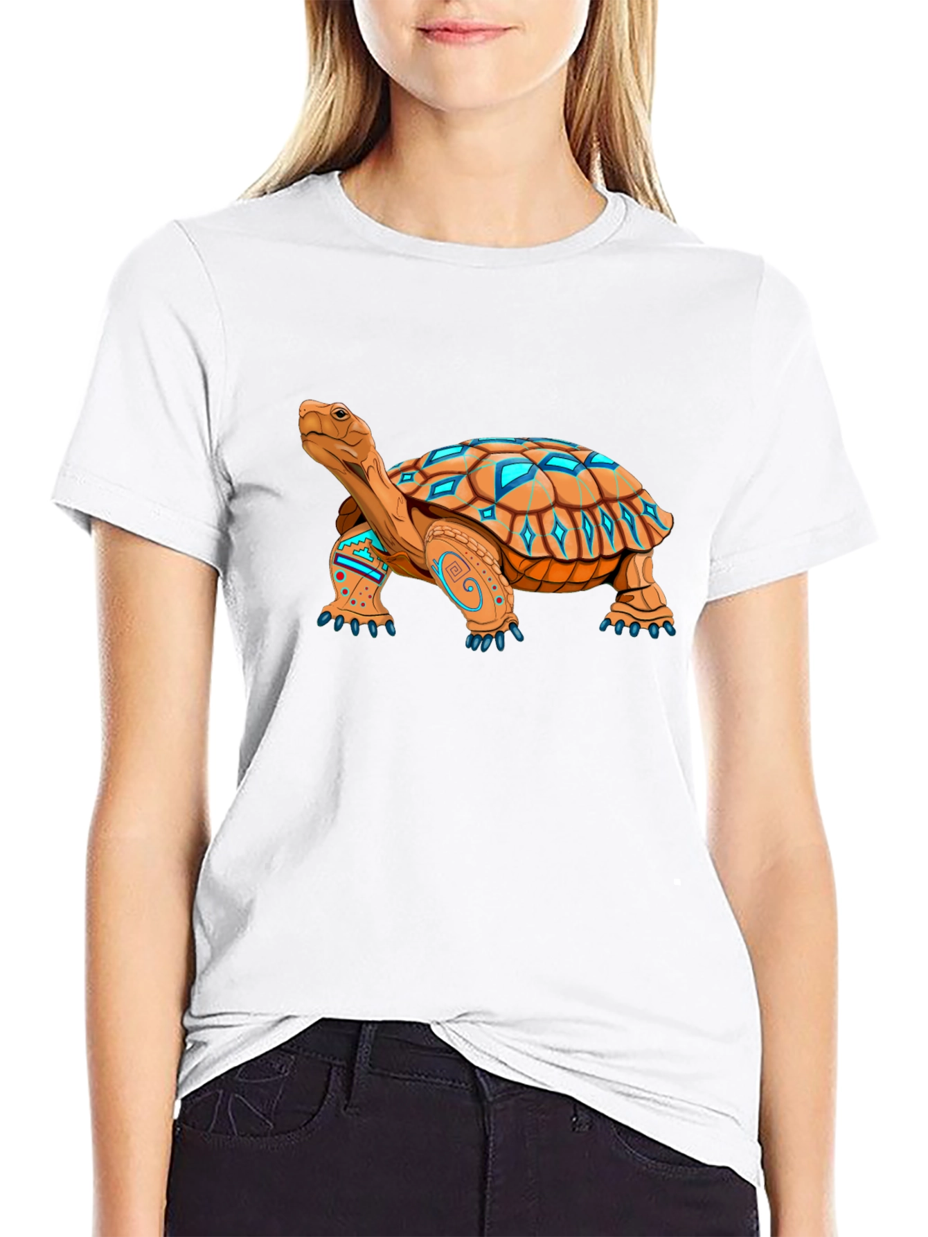 Black Turtle Graphic Black Tee - Unique Design view 9