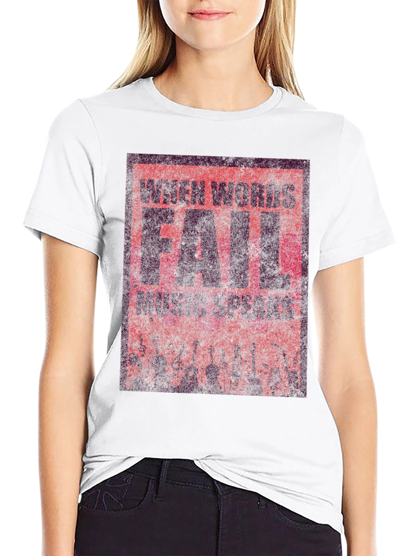 Black Music Speaks T-Shirt - When Words Fail Design view 9