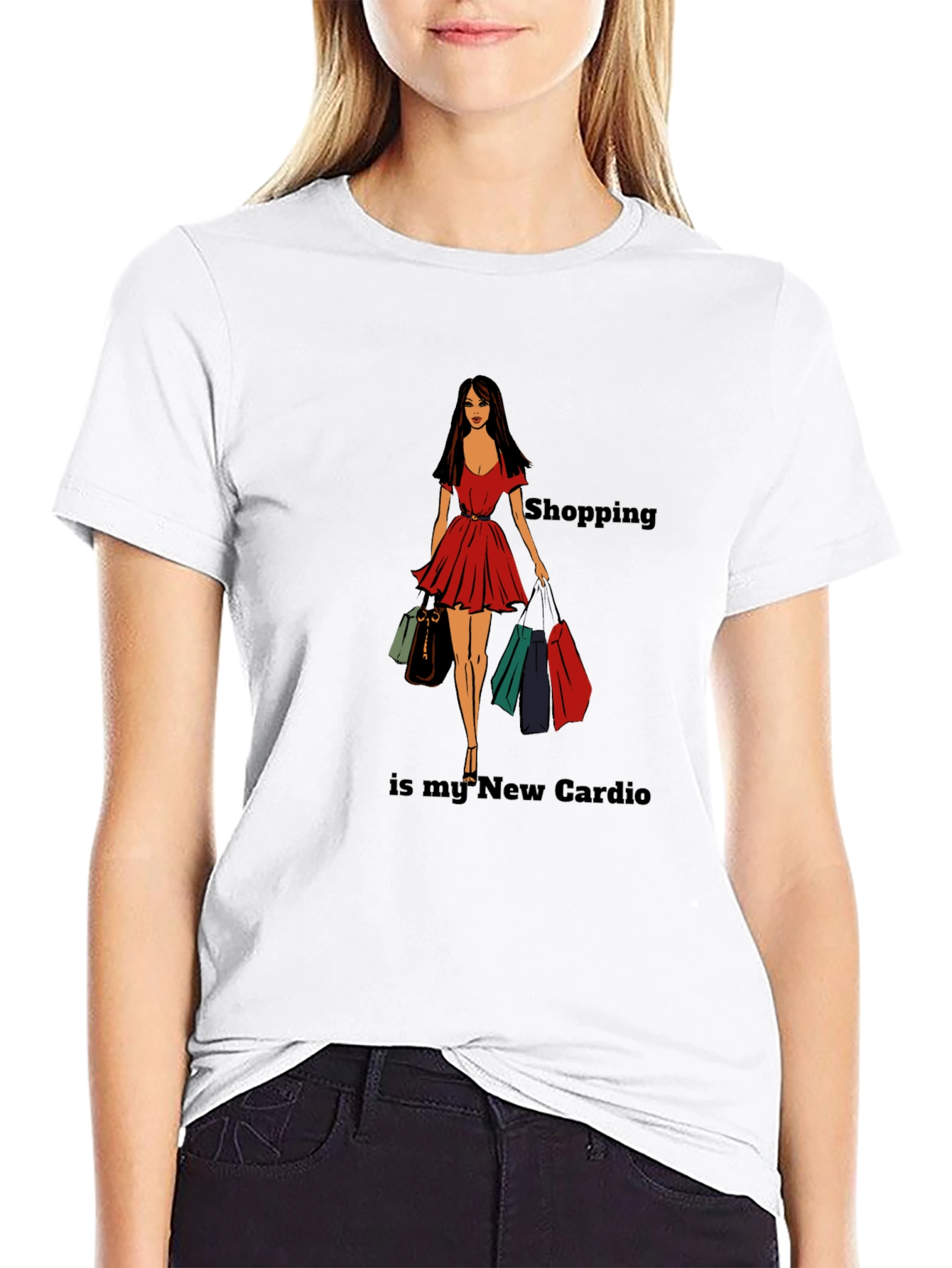Black Shopping is My Cardio Graphic T-Shirt view 9