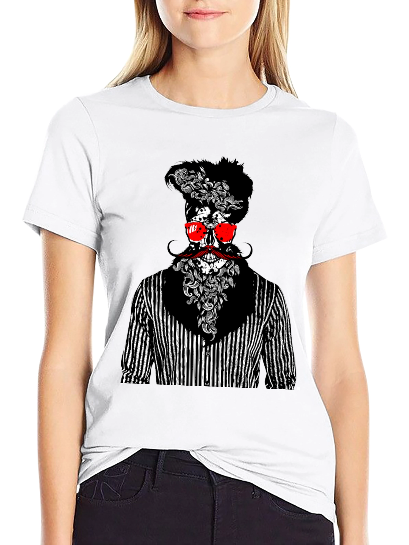 Black Skull Gentleman Graphic Tee - Unique Style view 9