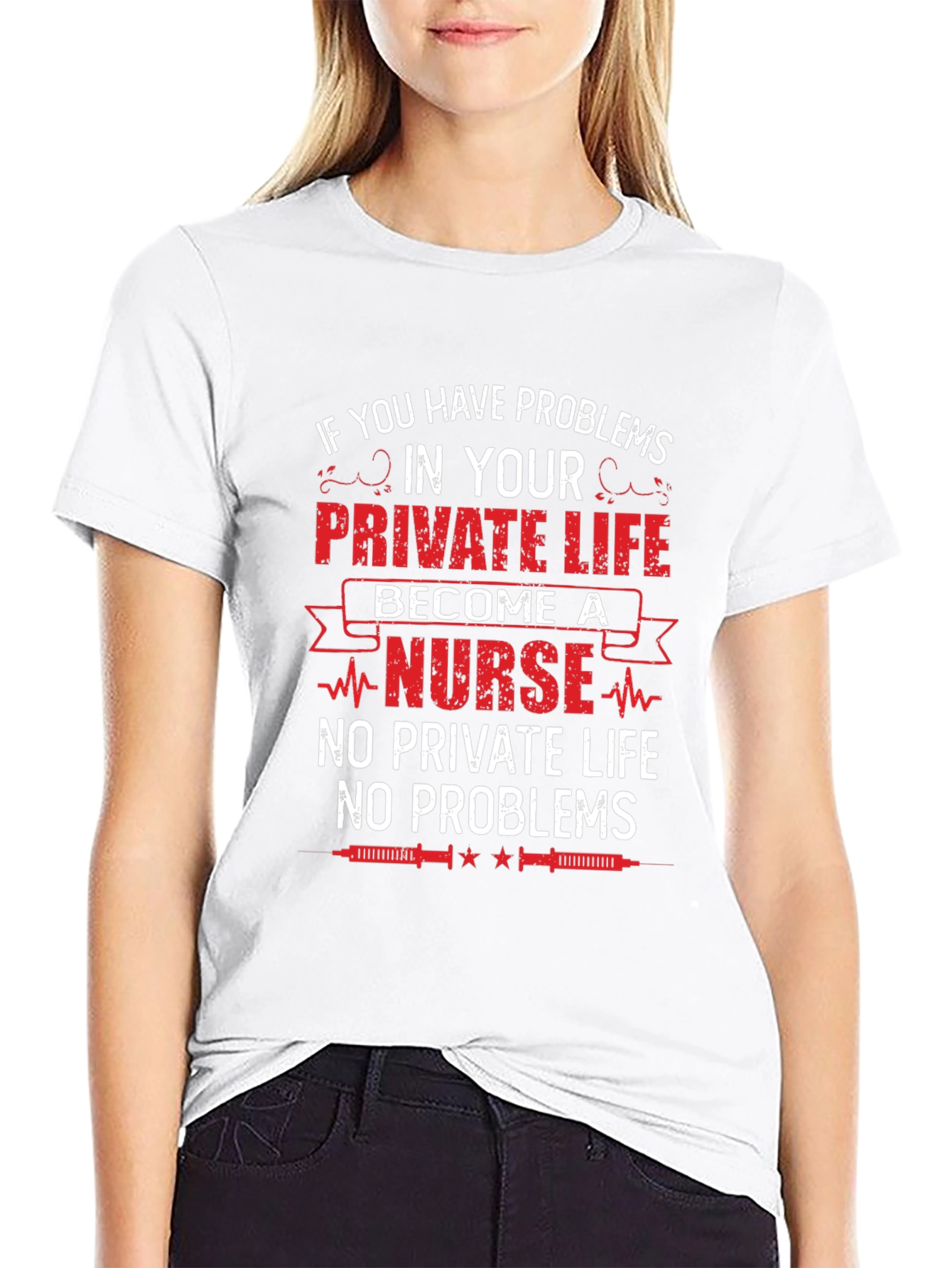 Black Nurse Life T-Shirt - No Private Life, No Problems view 9