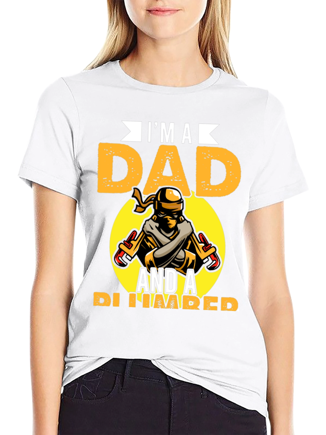 Black I'm A Dad And A Plumber Graphic Tee view 9