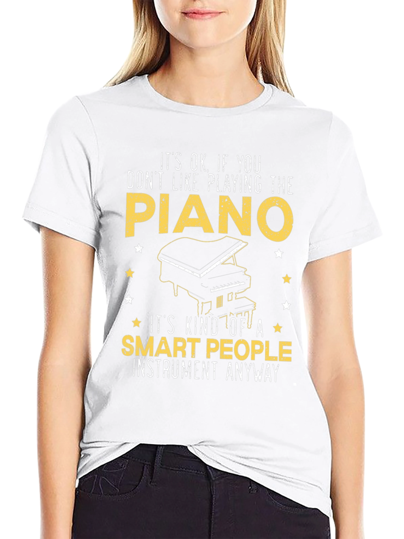 Black Piano Lover Tee - Smart People Instrument view 9