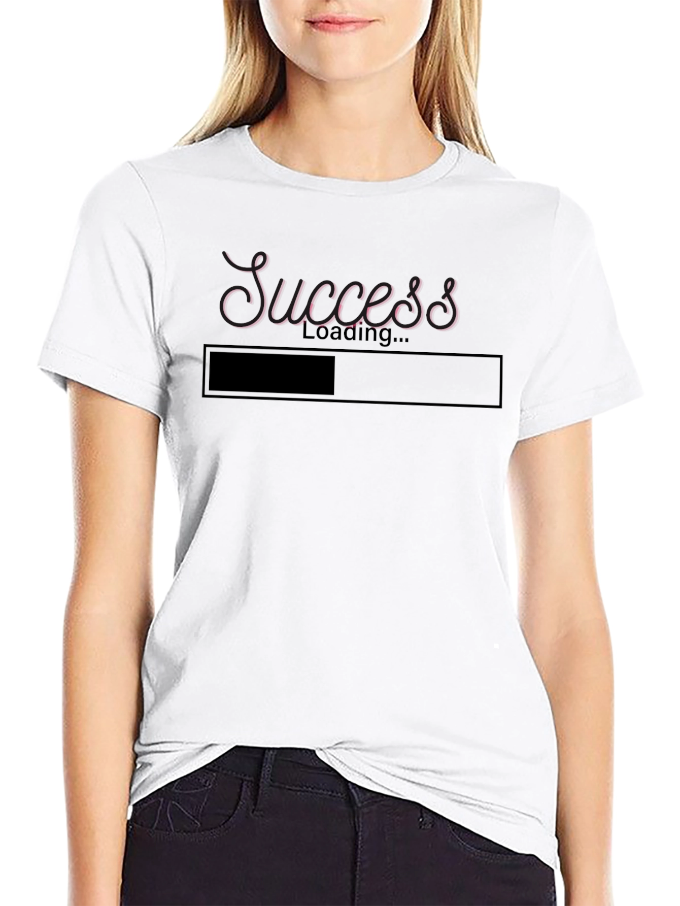 Black Success Loading T-Shirt - Motivational Graphic Tee view 9