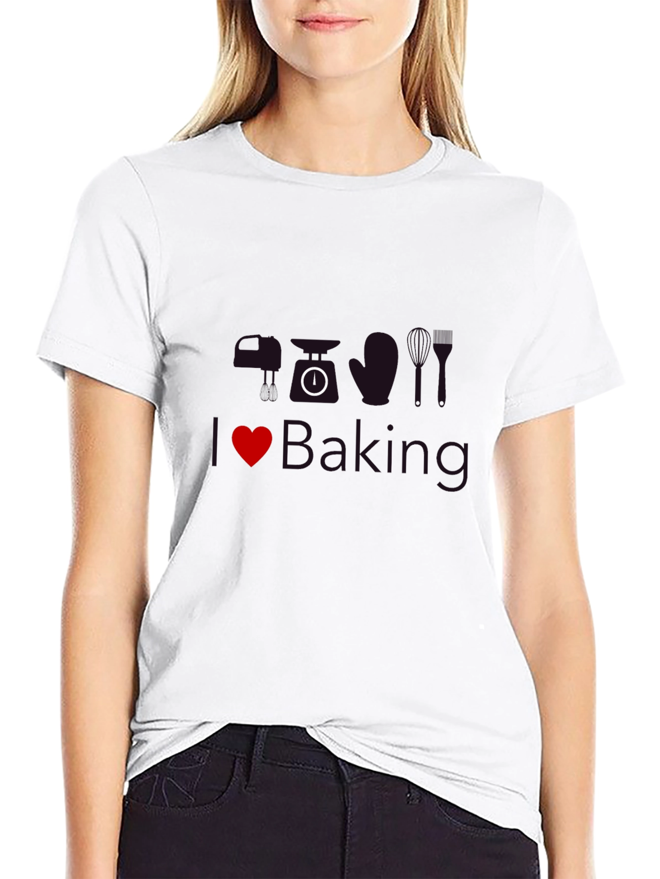 Black I Love Baking T-Shirt view 9