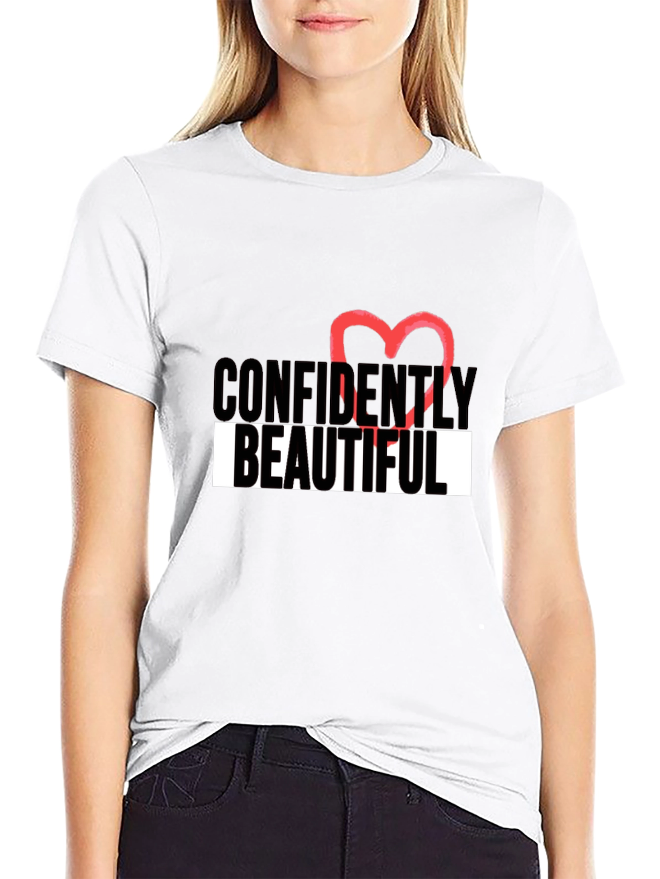 Black Confidently Beautiful Graphic T-Shirt view 9