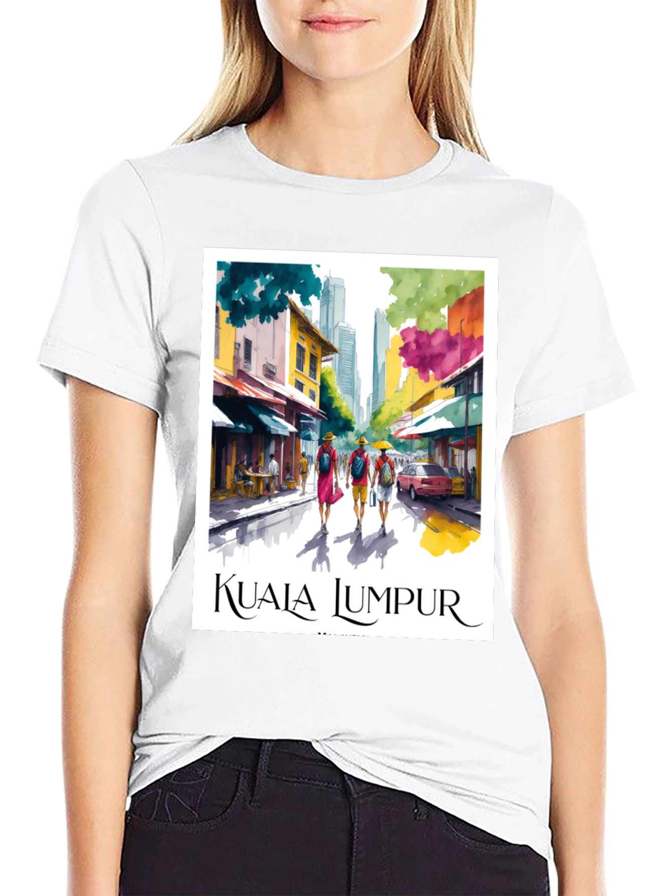 Black Kuala Lumpur Travel T-Shirt view 9