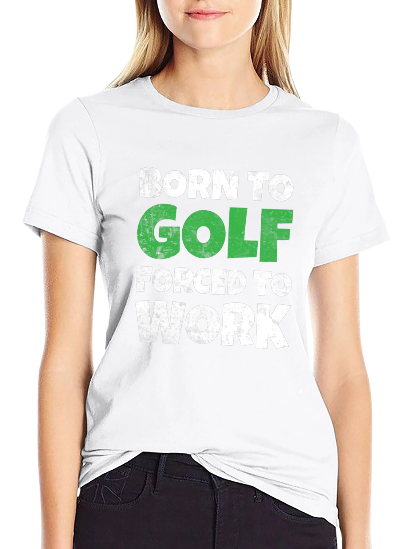 Black Born to Golf T-Shirt - Humorous Golfer Tee view 9