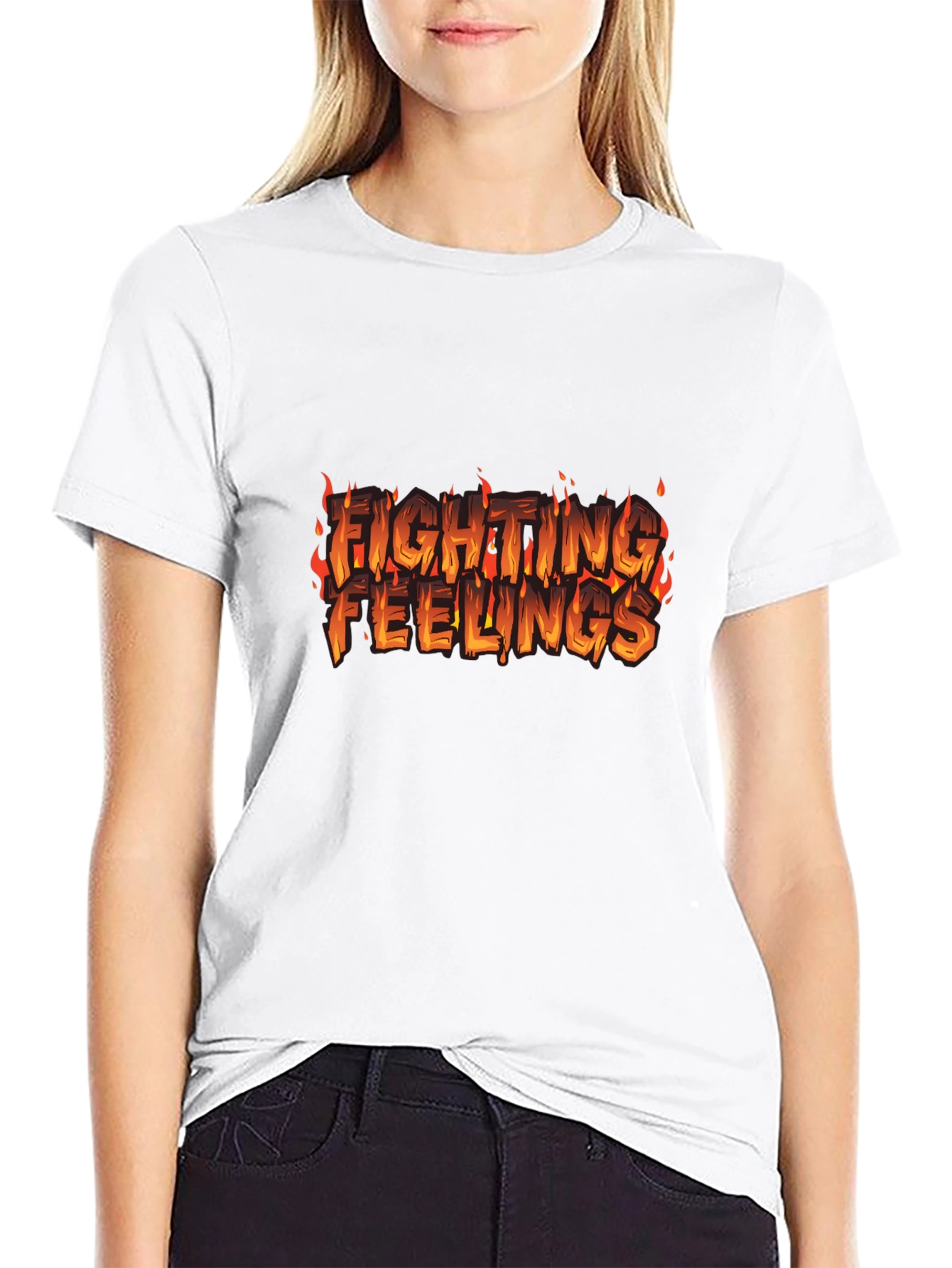 Black Fighting Feelings Graphic Tee - Black view 9