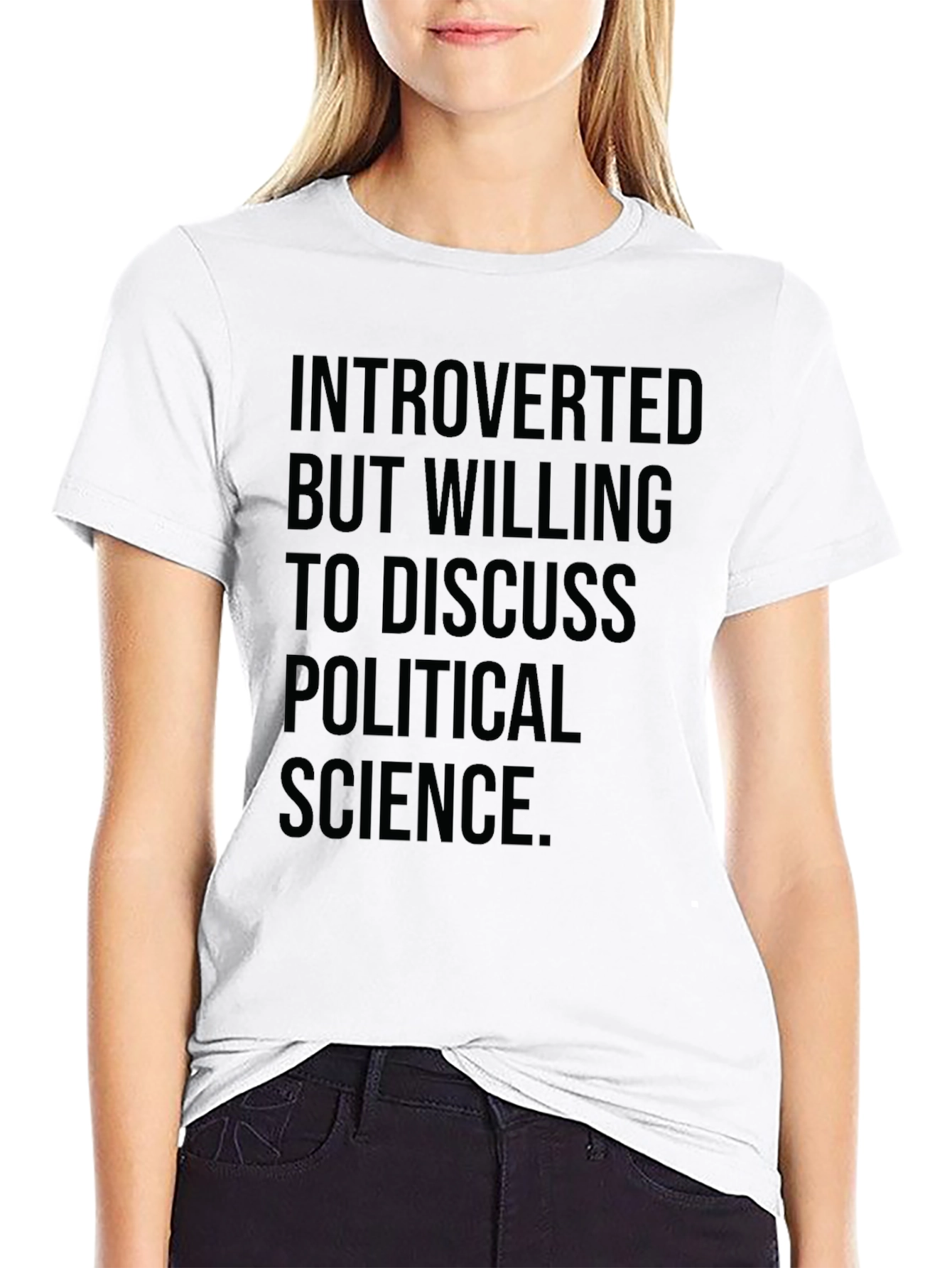 Black Introverted Political Science T-Shirt view 9