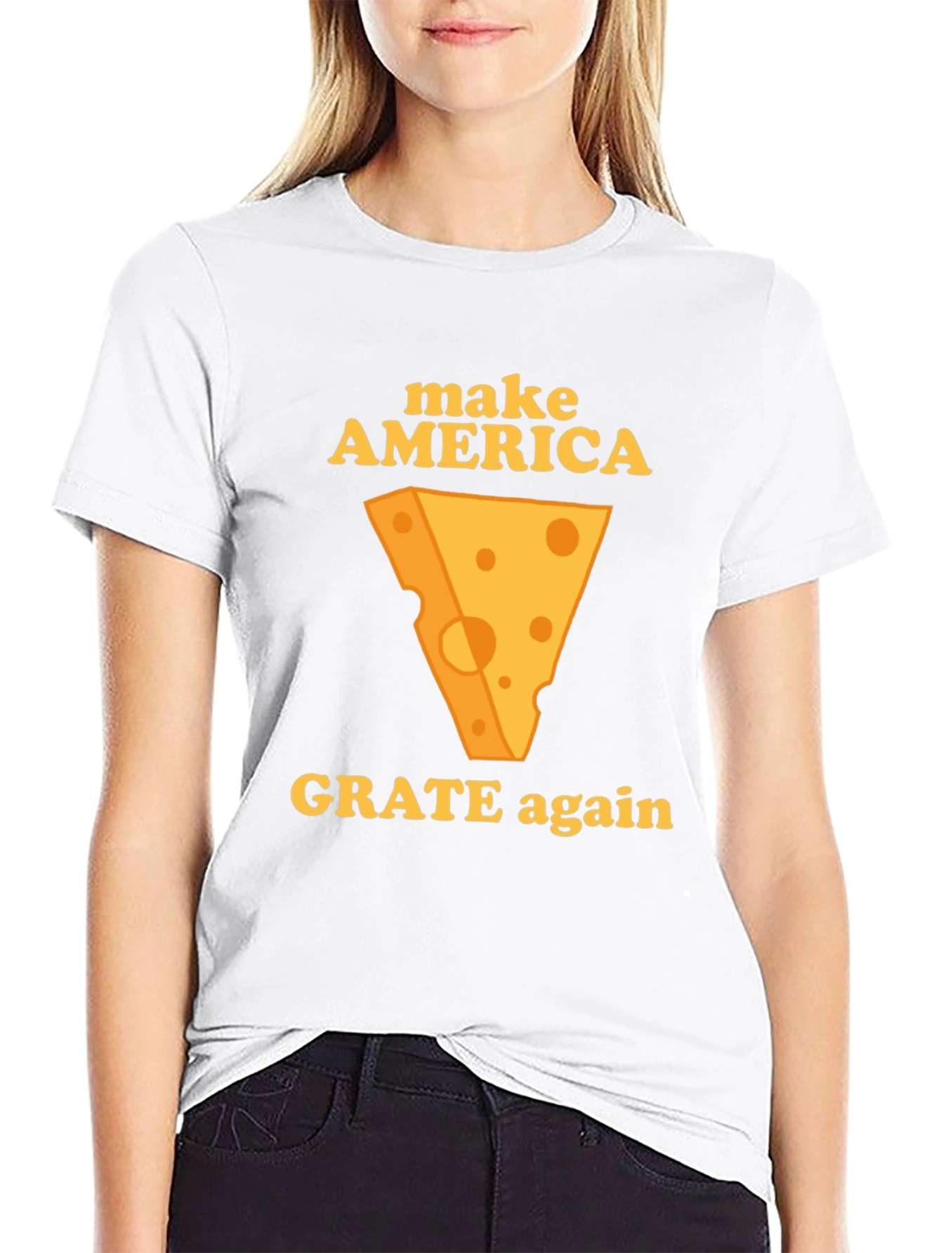 Black Make America Grate Again T-Shirt - Cheese Humor Tee view 9