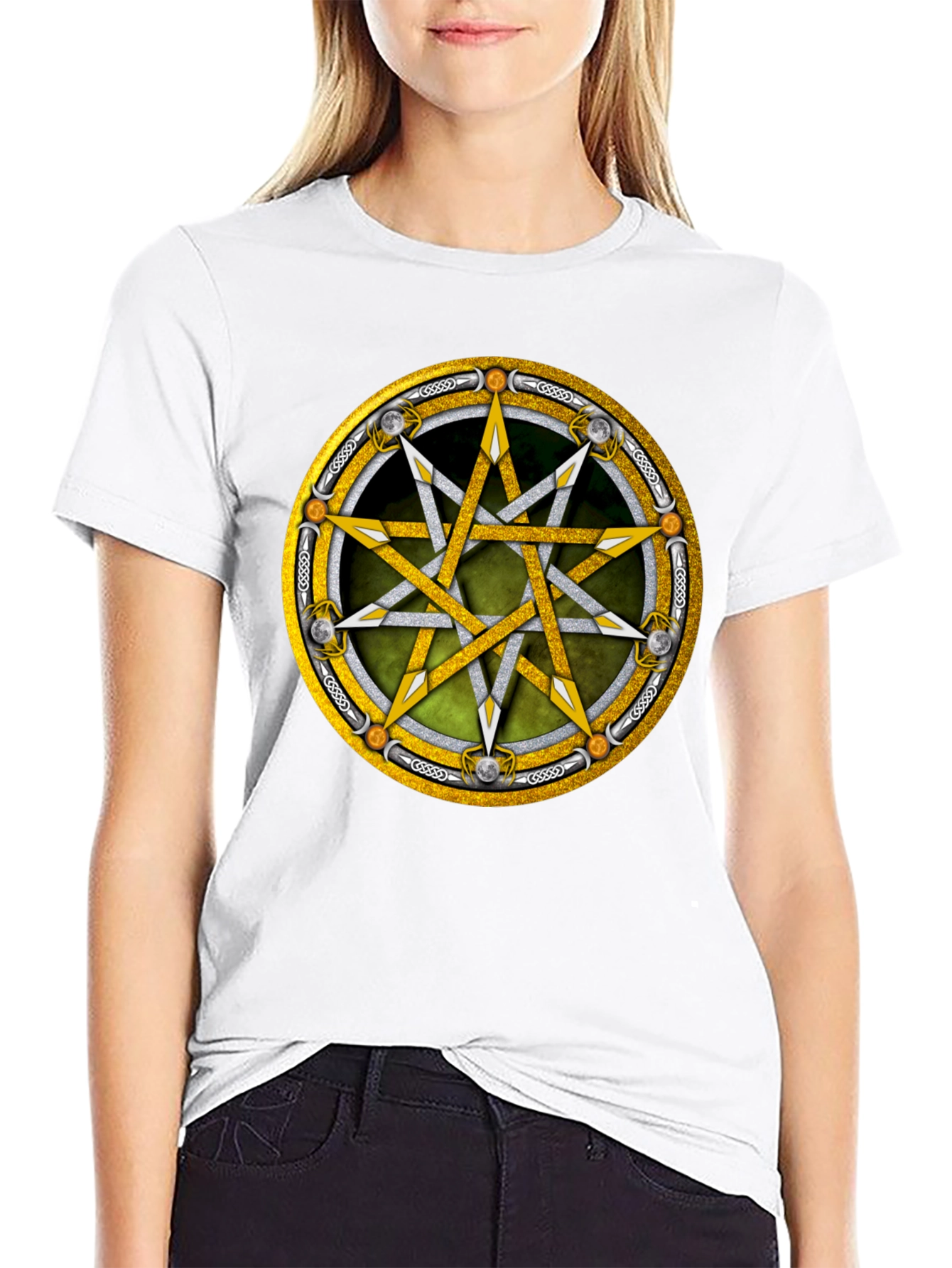 Black Occult Star Graphic Tee - Black view 9