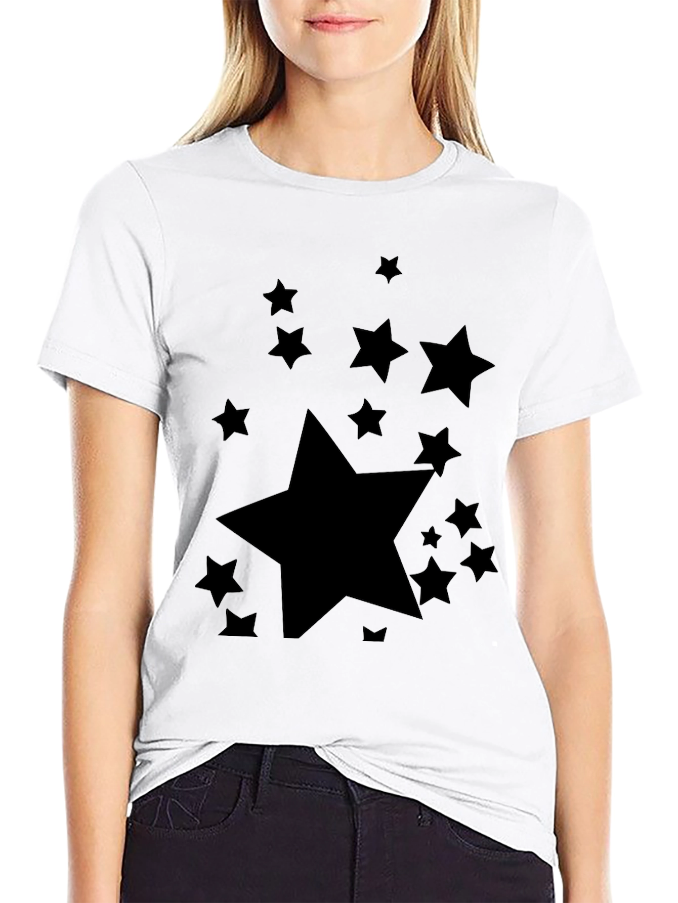 Black Starry Night Black T-Shirt view 9