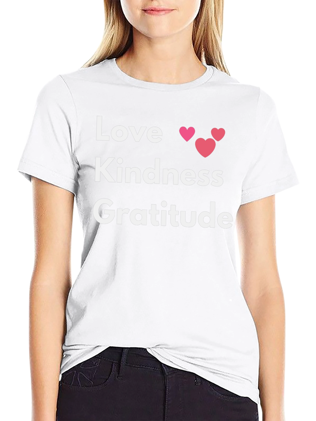 Black Love Kindness Gratitude Graphic Tee - Black view 9