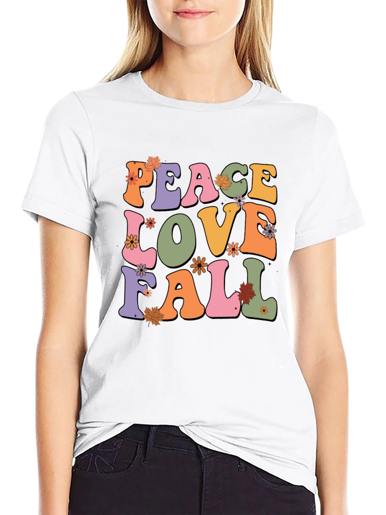 Black Peace Love Fall Graphic Tee view 9