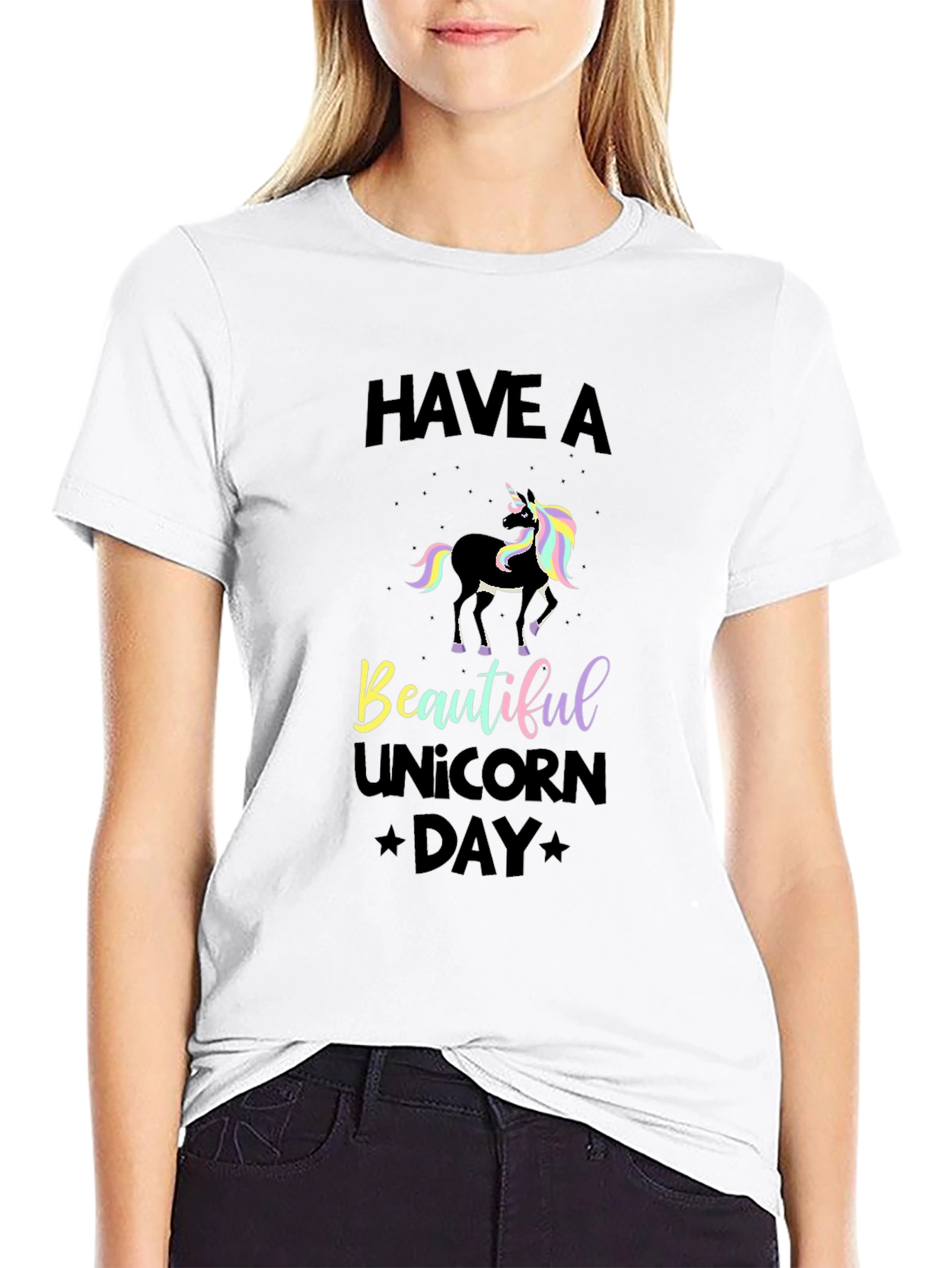 Black Unicorn Day Black T-Shirt view 9