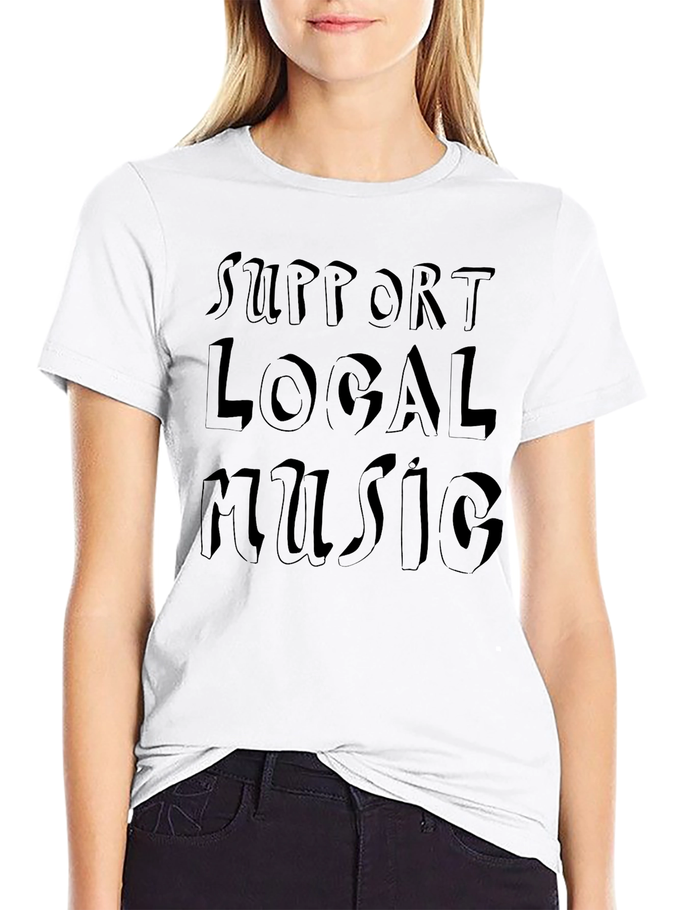 Black Support Local Music Black Graphic Tee view 9