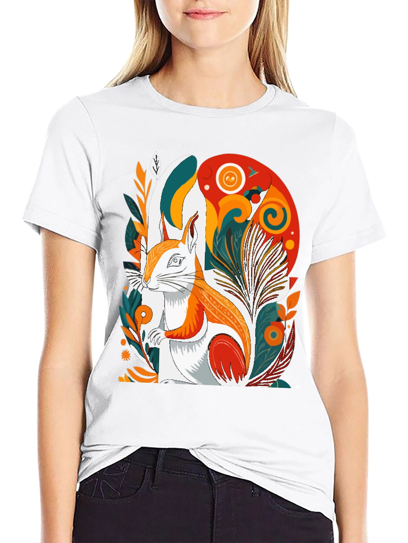 Black Squirrel Graphic Tee - Artistic Design, Modern Style view 9