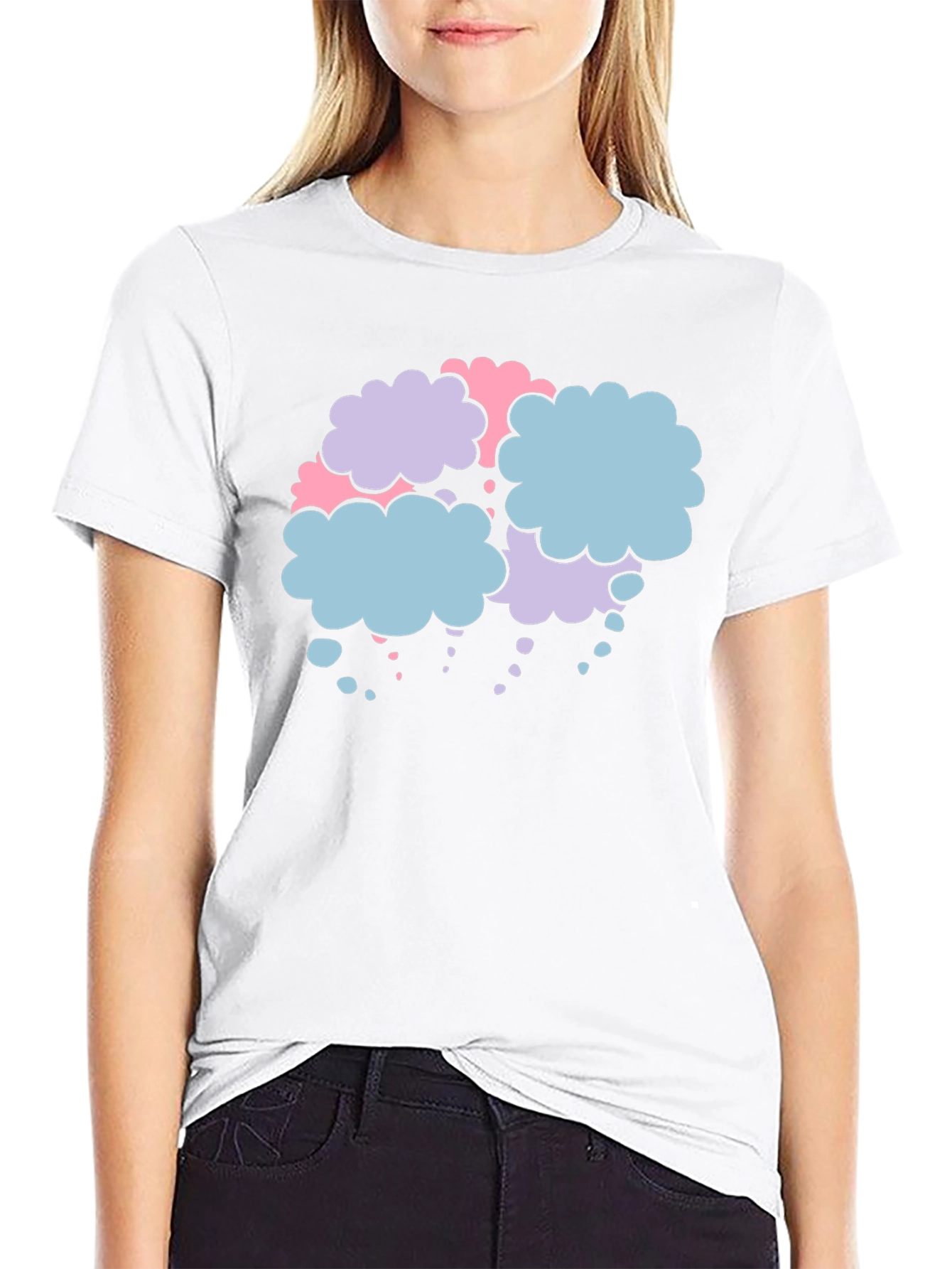Black Cloud Bubble Graphic Tee - Soft Cotton Blend view 9