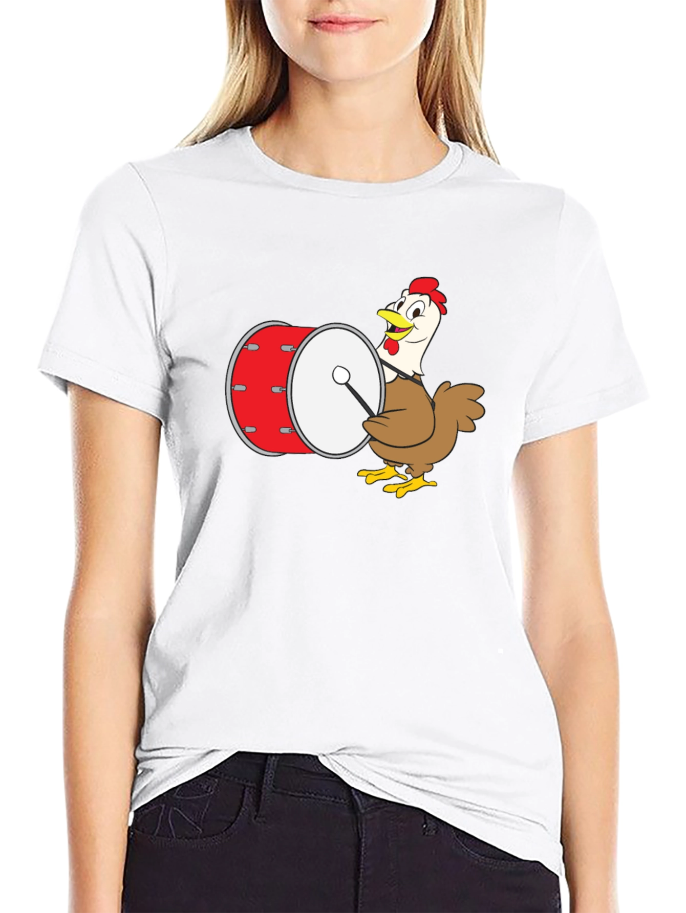 Black Chicken Drummer Graphic Tee view 9