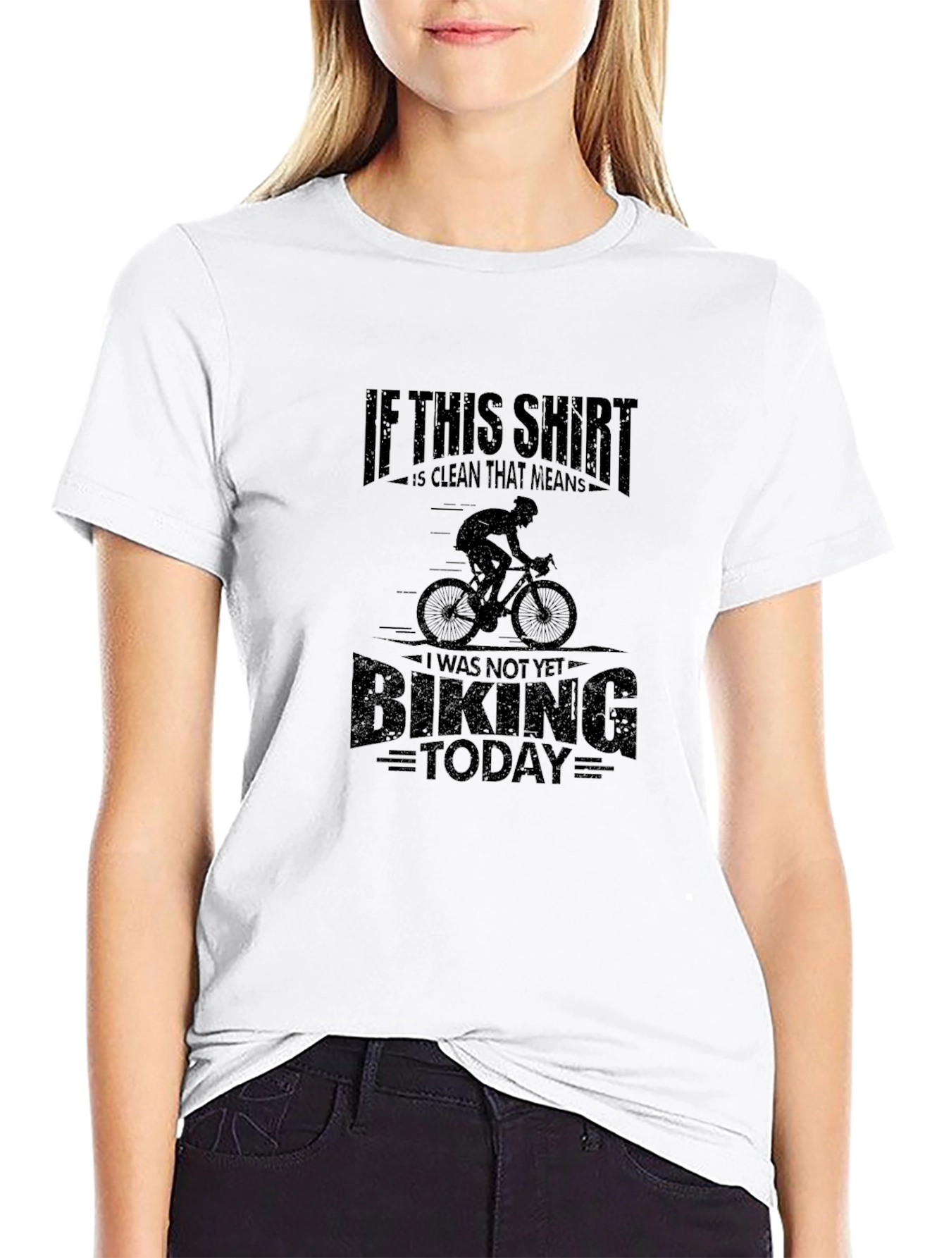 Black Funny Cycling T-Shirt: If This Shirt Is Clean view 9