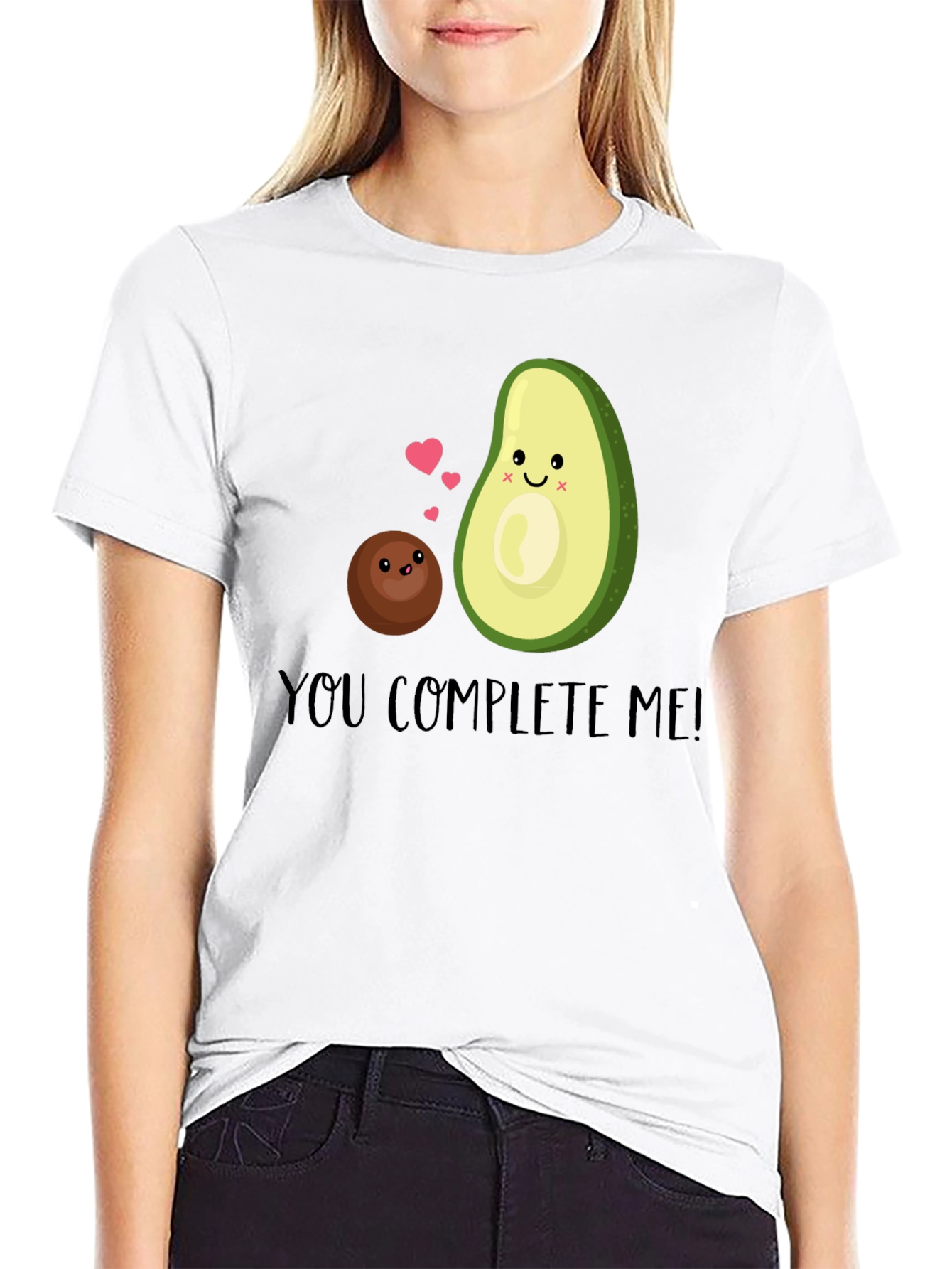 Black You Complete Me Avocado T-Shirt view 9