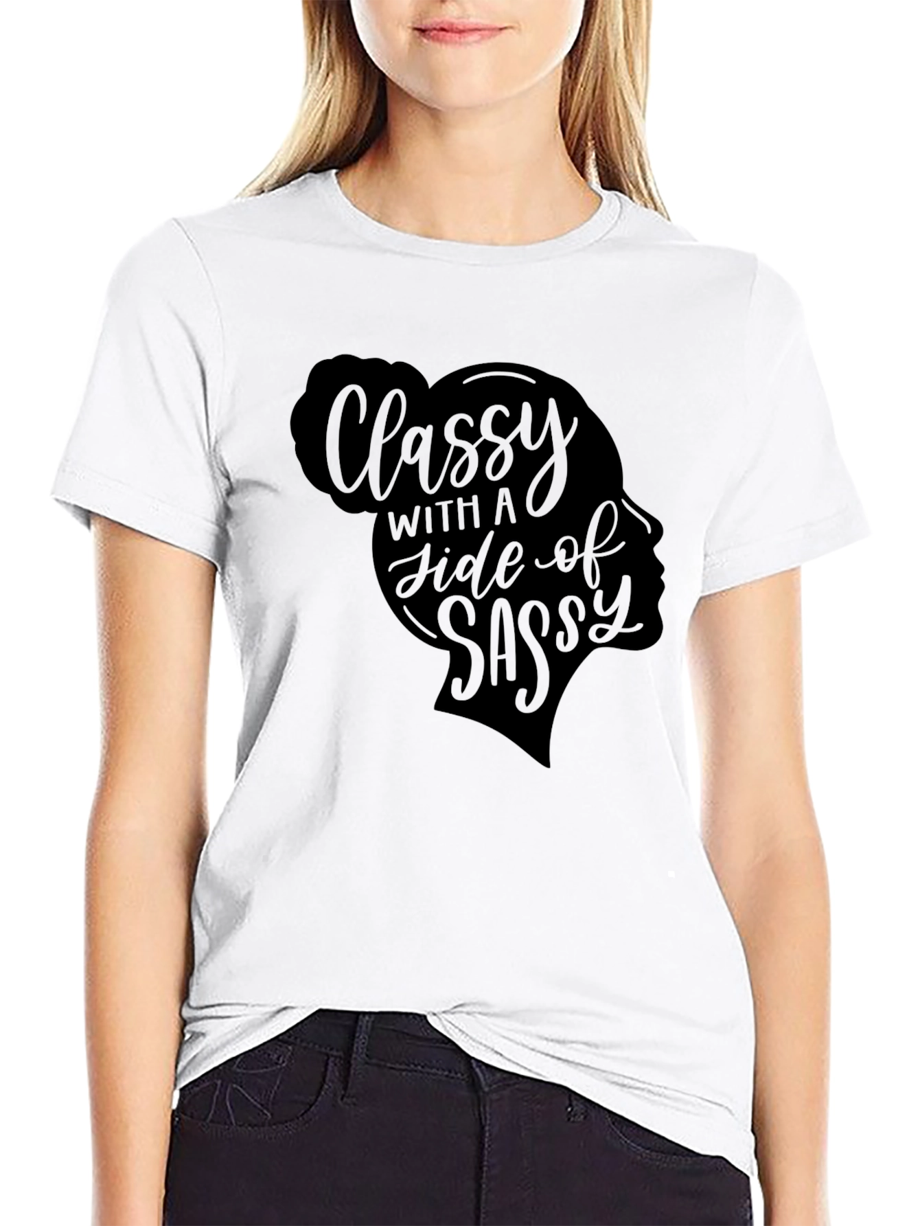 Black Classy With A Side Of Sassy Graphic Tee view 9