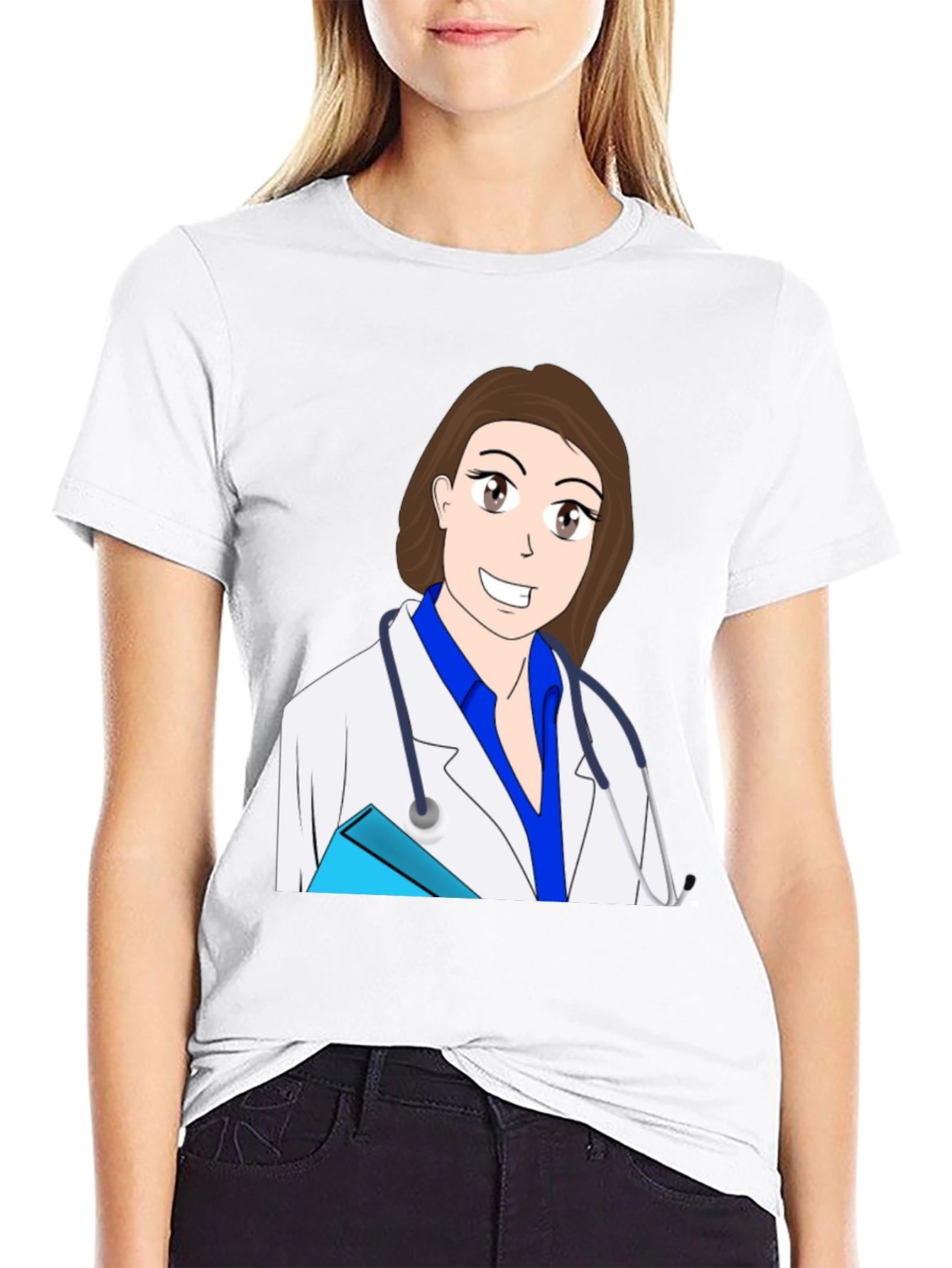 Black Cartoon Doctor T-Shirt view 9
