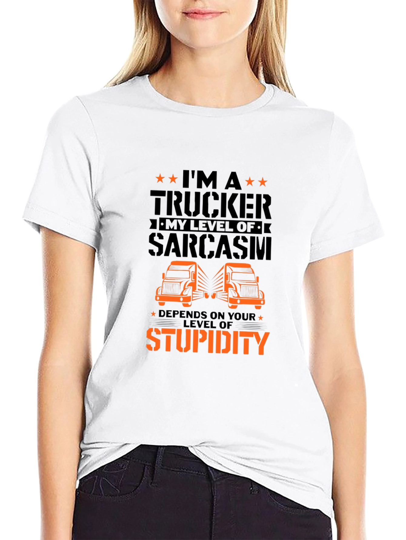 Black Trucker Sarcasm T-Shirt view 9