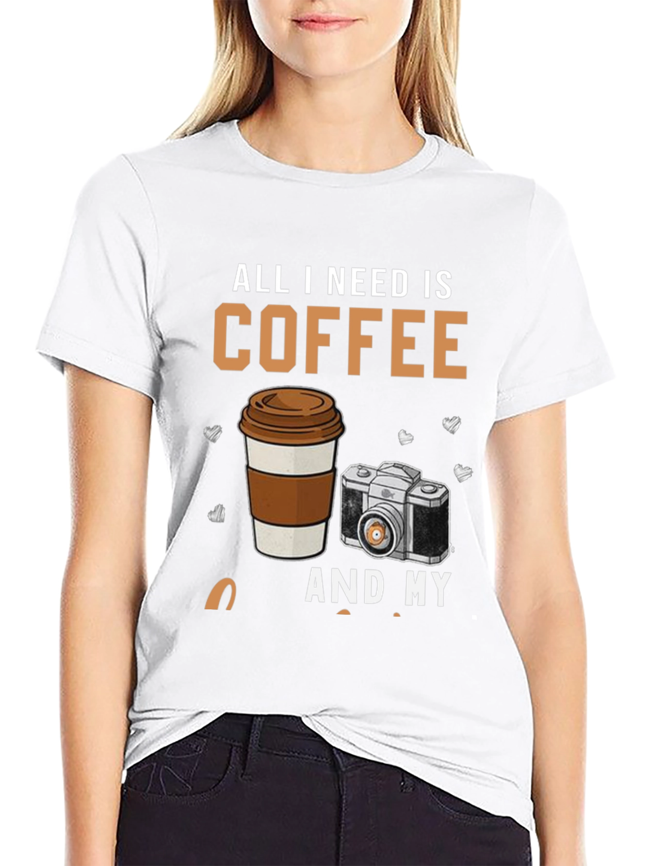 Black Coffee & Camera Graphic T-Shirt view 9