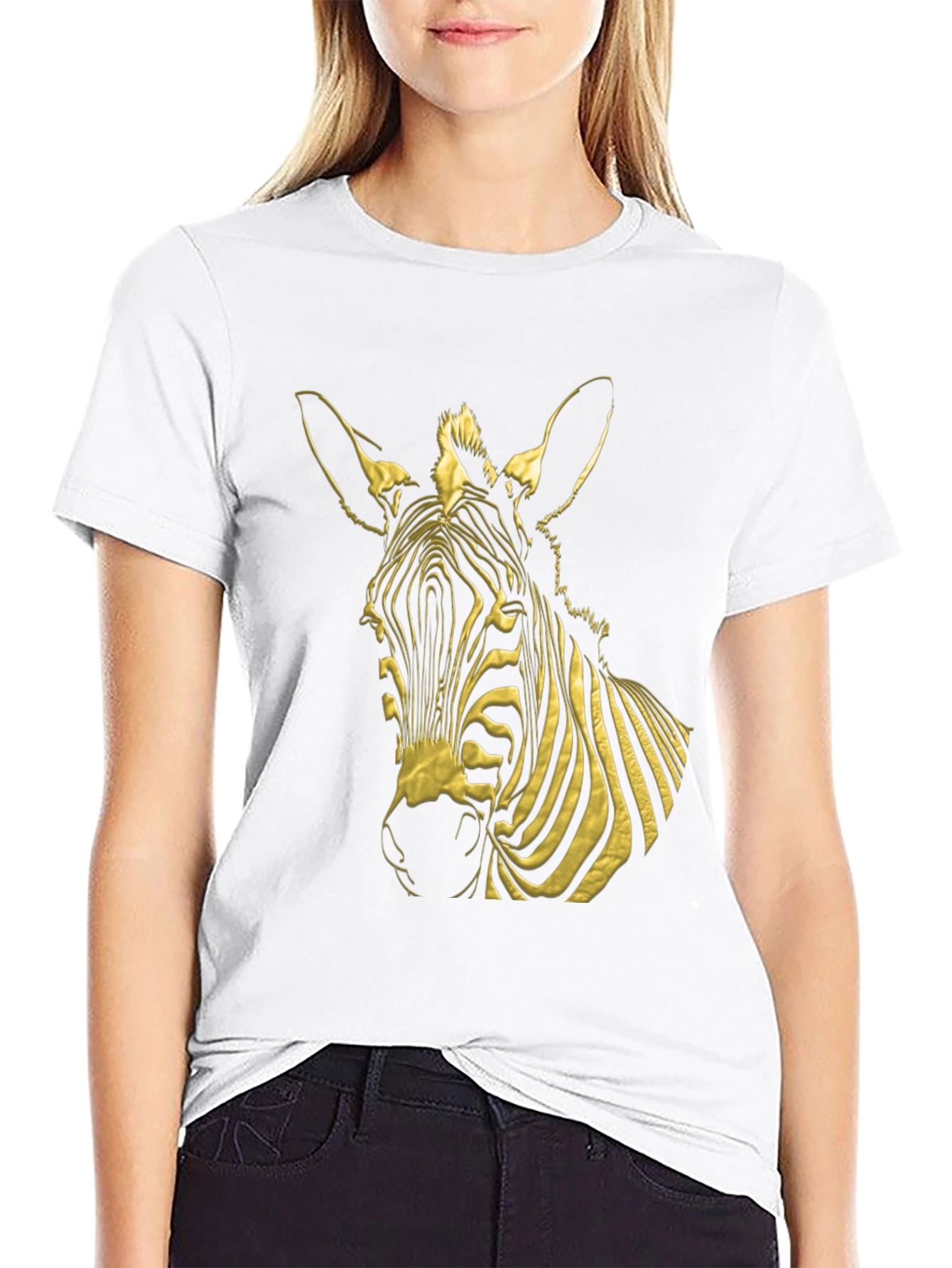 Black Zebra Graphic Tee - Bold Black T-Shirt view 9