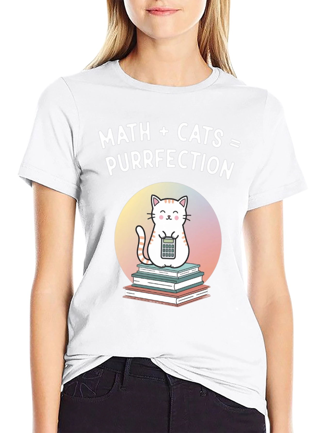 Black Math + Cats = Purrfection Graphic T-Shirt view 9