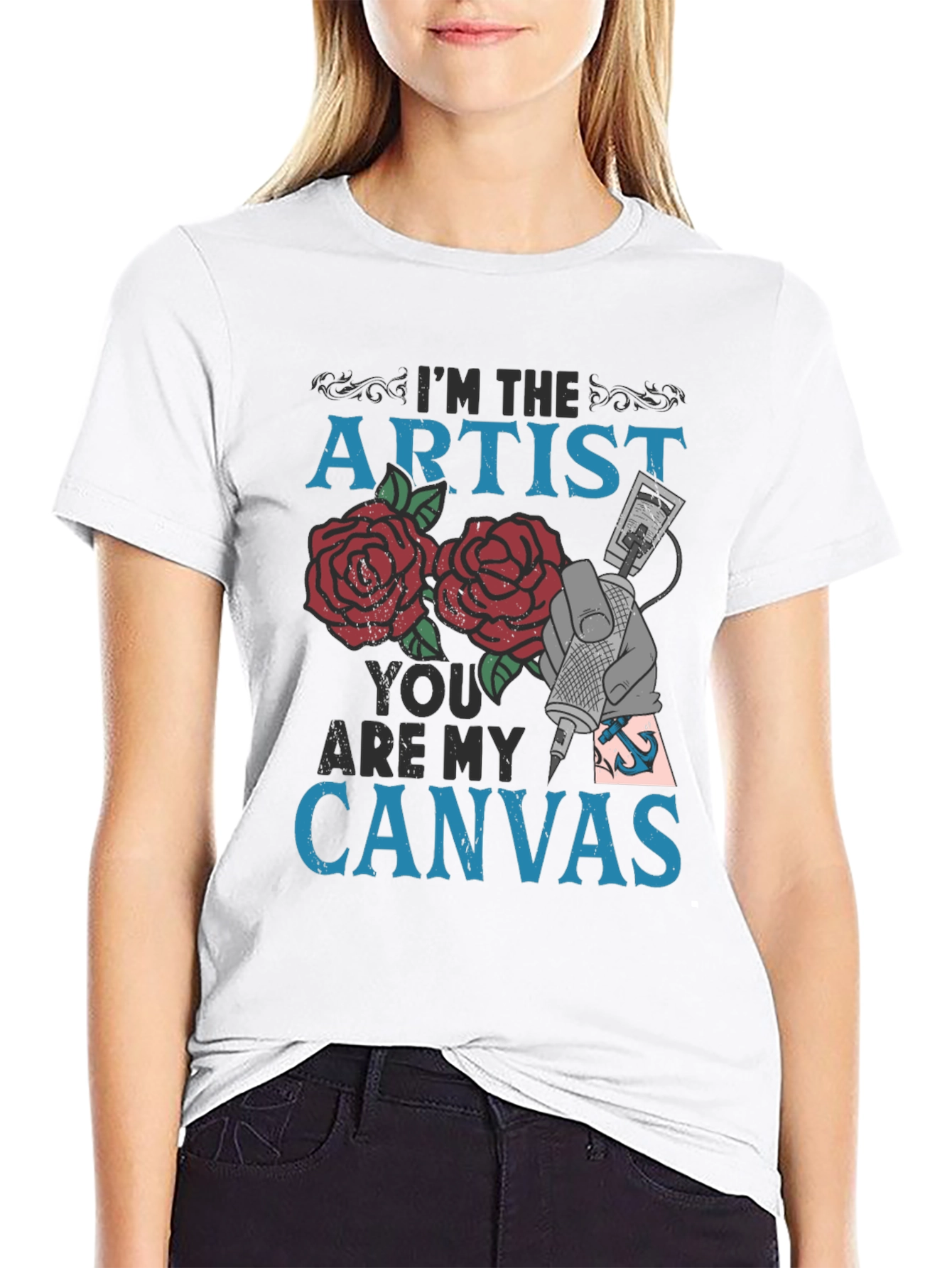 Black I'm the Artist You are My Canvas Tattoo Graphic Tee view 9