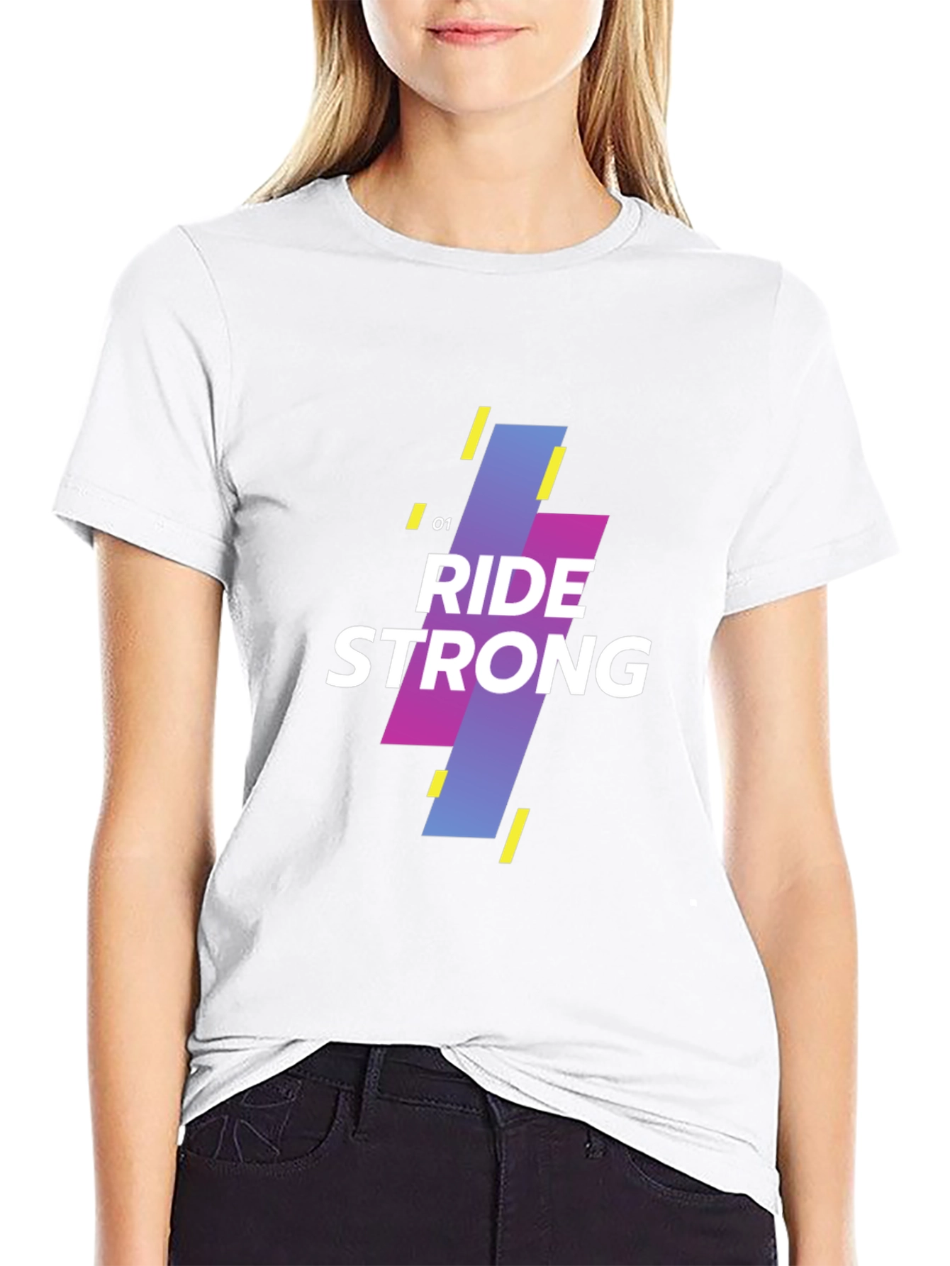 Black Ride Strong Graphic Tee - Modern Design view 9