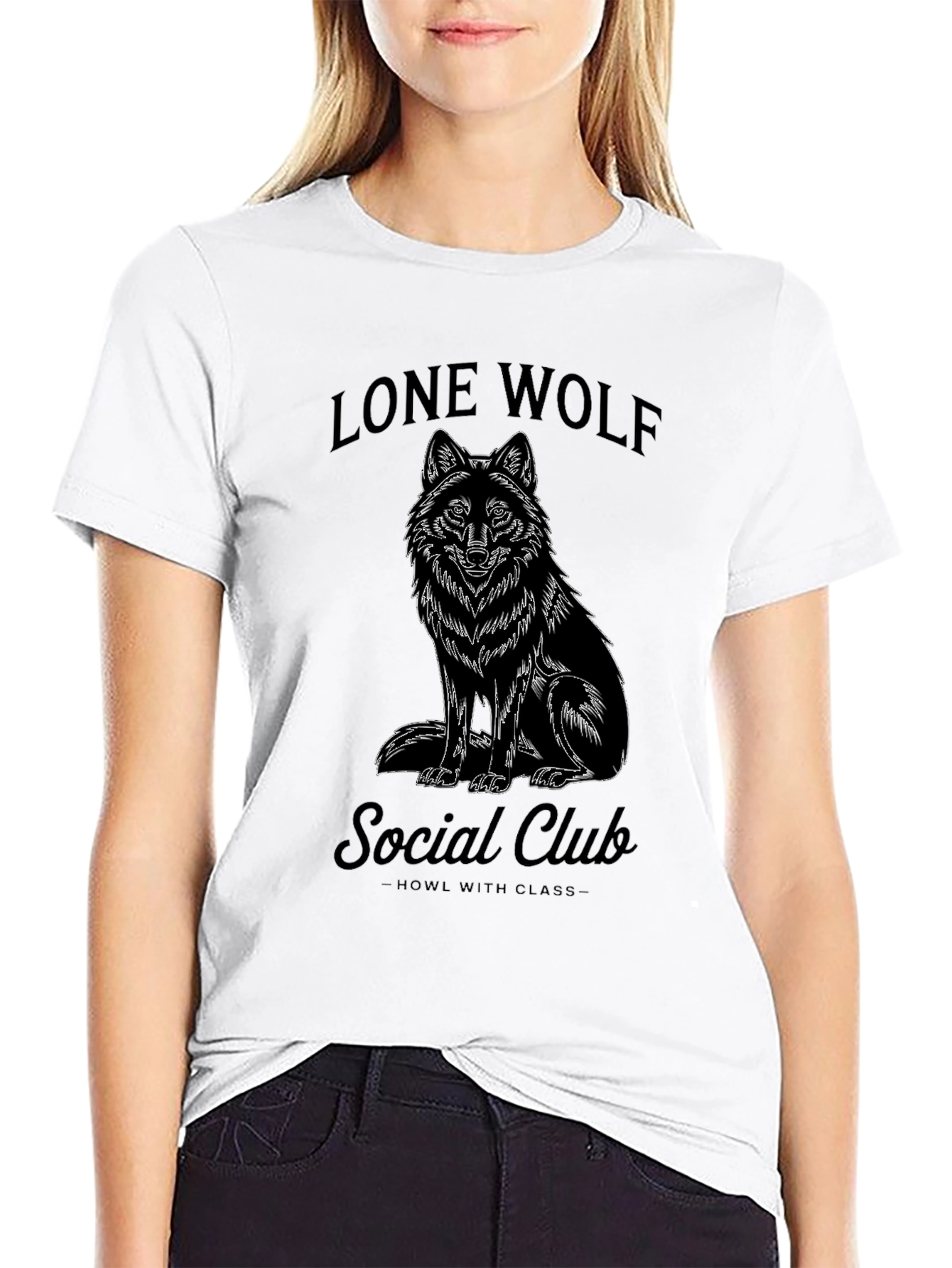 Black Lone Wolf Social Club Black T-Shirt view 9