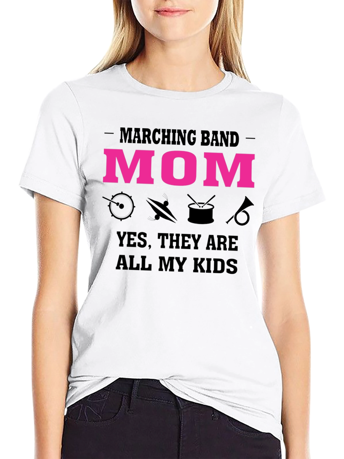 Black Marching Band Mom Graphic T-Shirt view 9