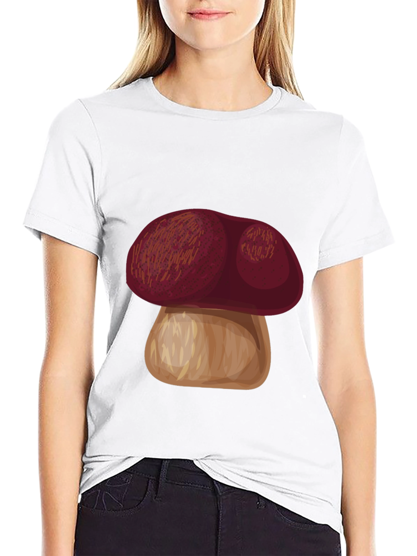 Black Mushroom Graphic Tee - Casual Black T-Shirt view 9