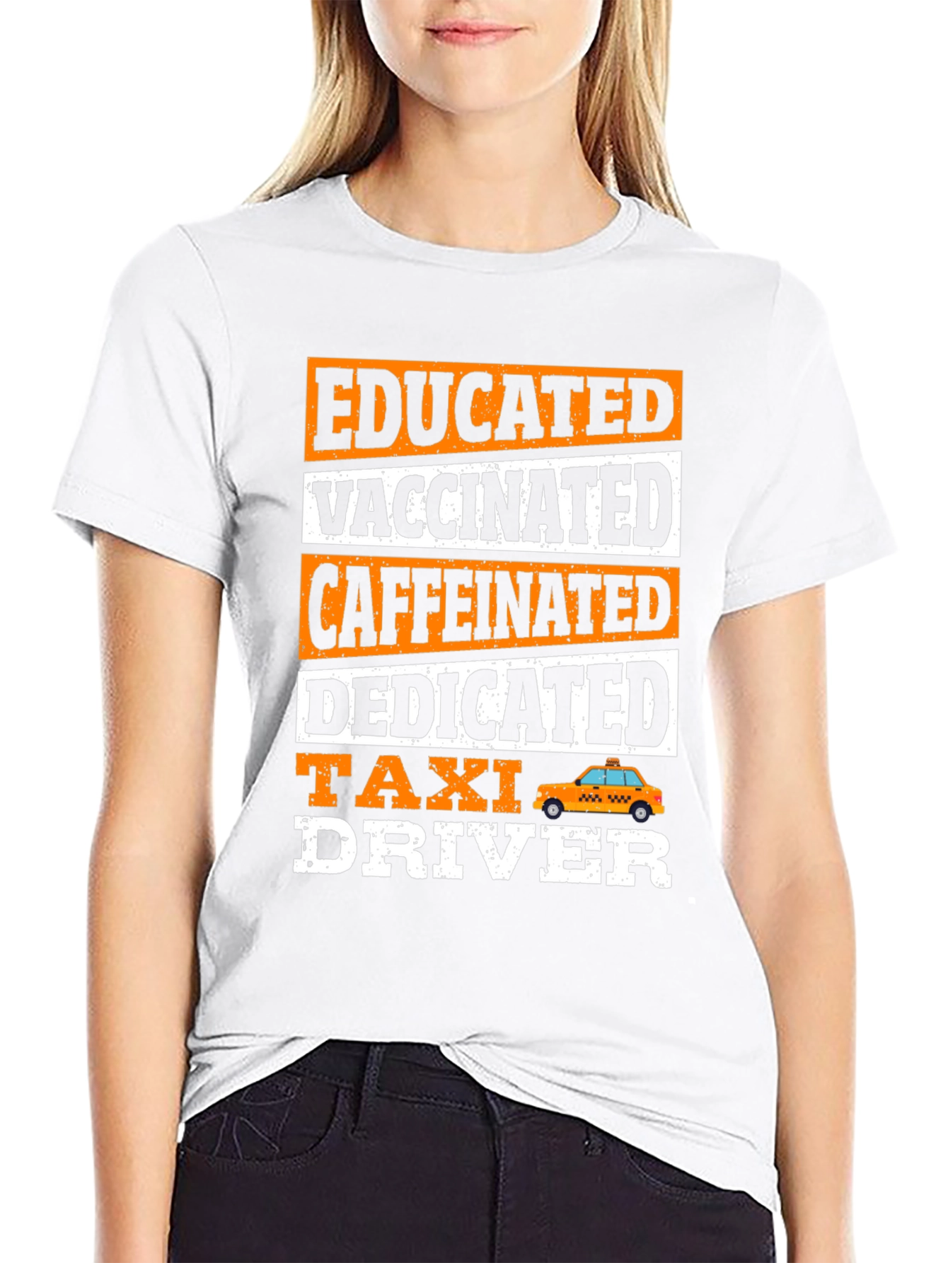 Black Educated Vaccinated Taxi Driver T-Shirt view 9