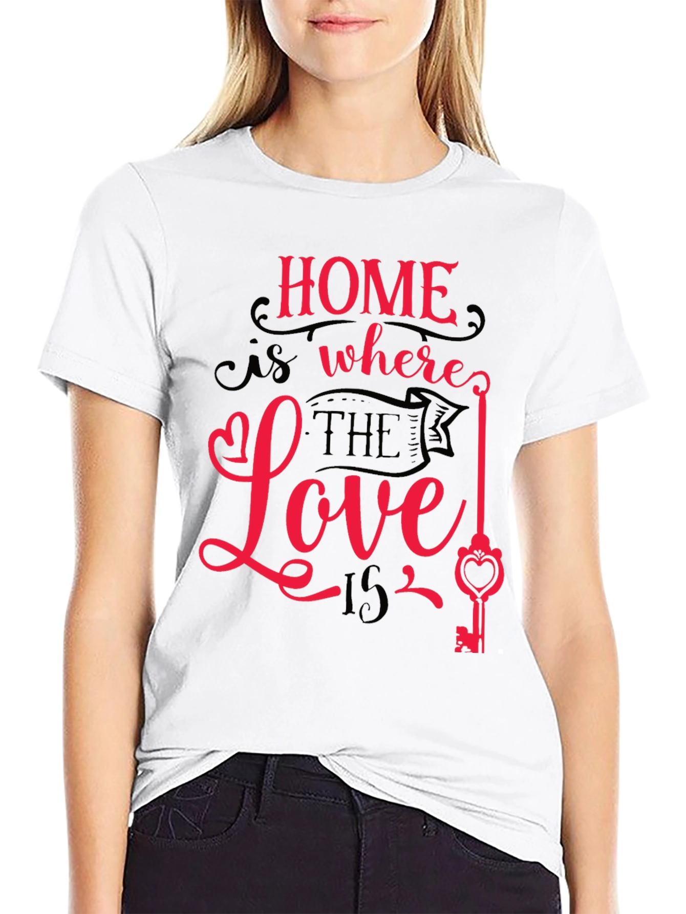 Black Home is Where the Love Is Graphic Tee view 9