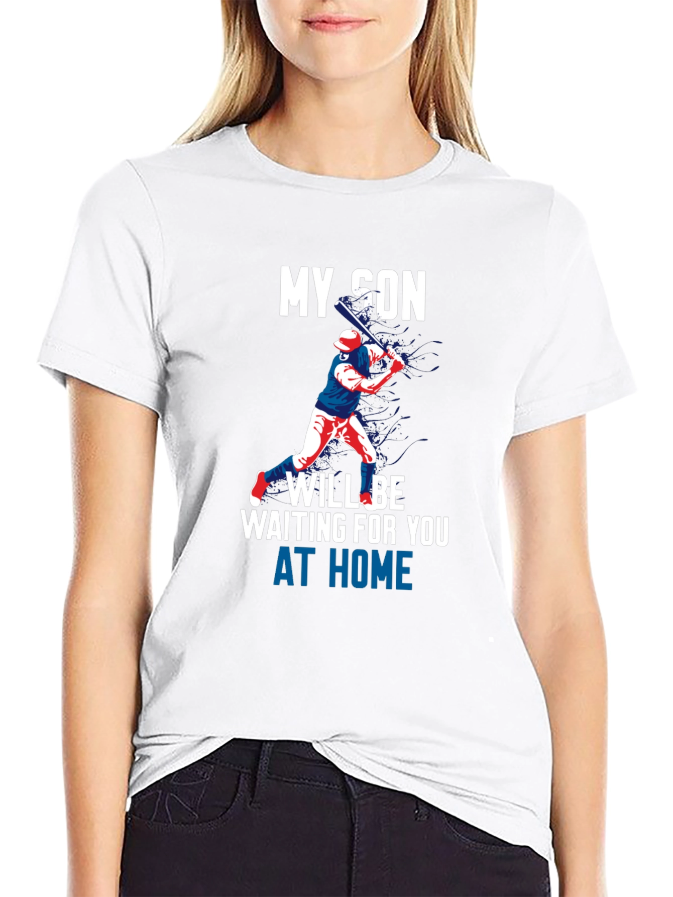 Black My Son Will Be Waiting at Home T-Shirt view 9