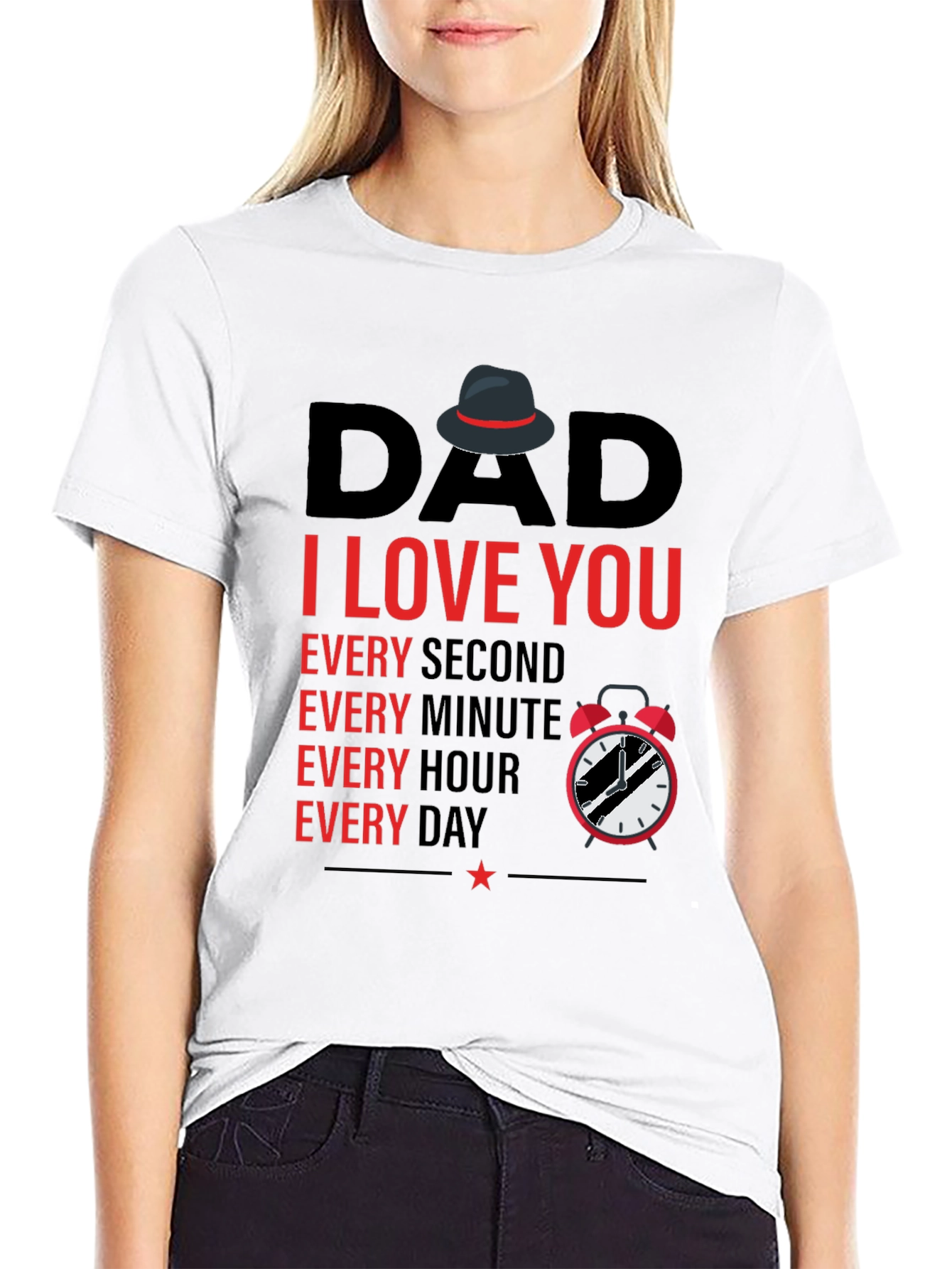 Black Dad I Love You Black T-Shirt view 9