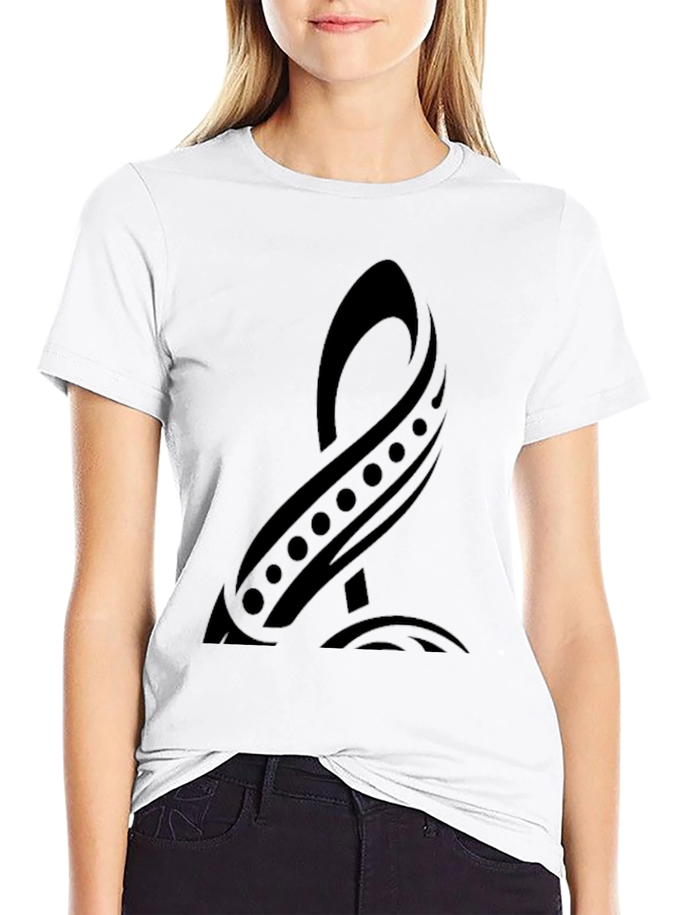 Black Black Tribal Design T-Shirt view 9