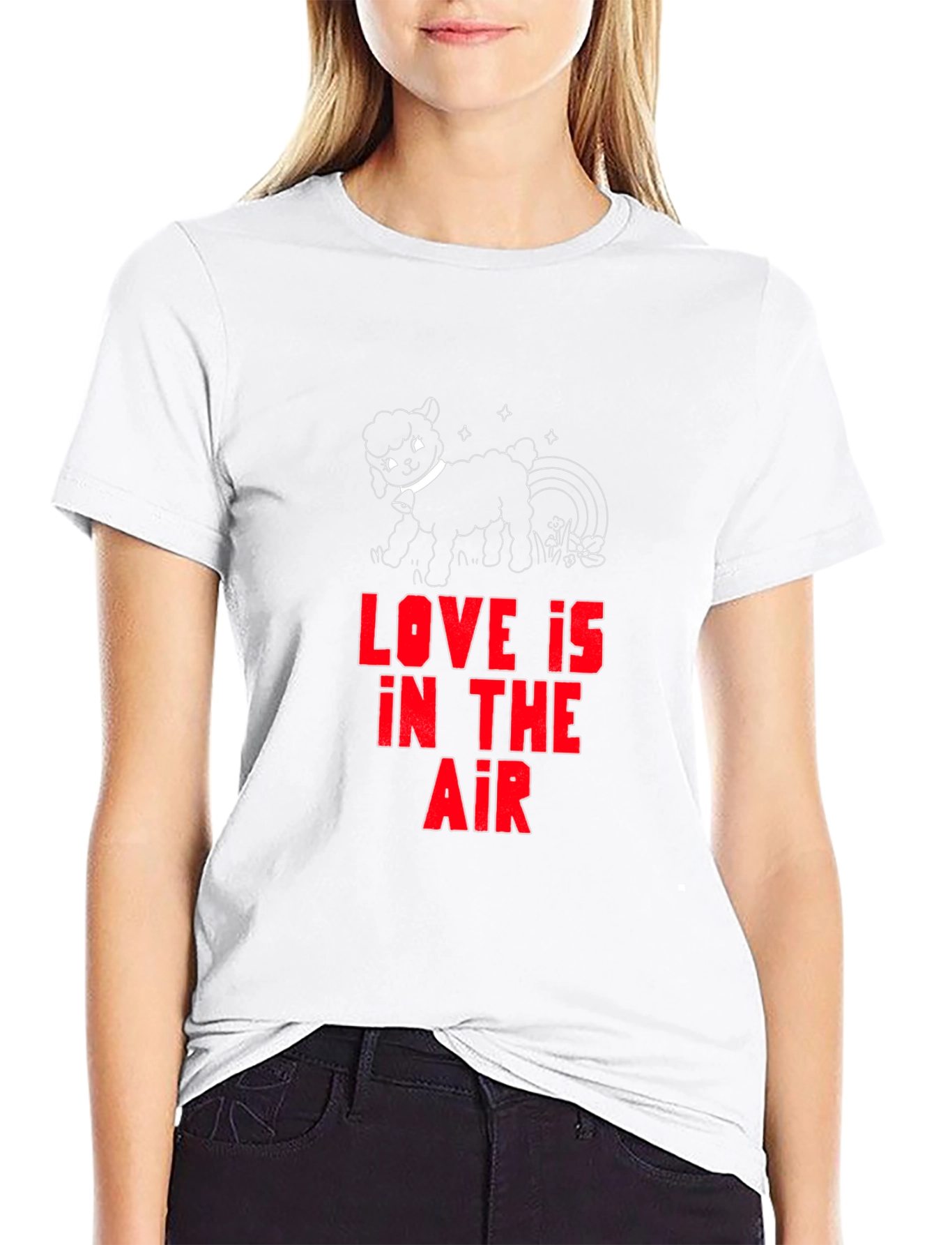 Black Love is in the Air Graphic Tee - Black Cotton T-Shirt view 9