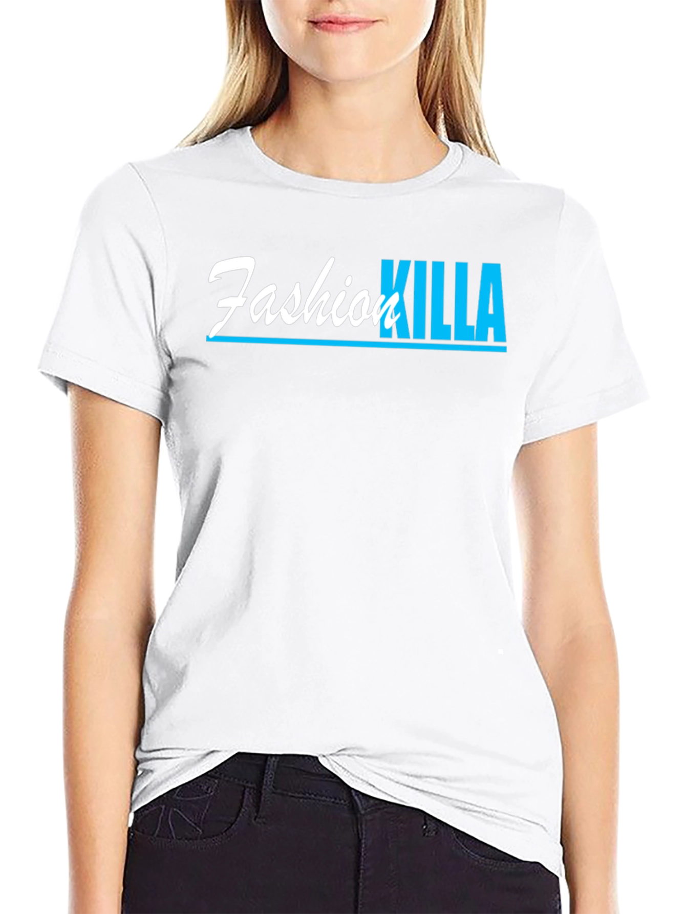 Black Fashion Killa Graphic Tee - Black Cotton T-Shirt view 9