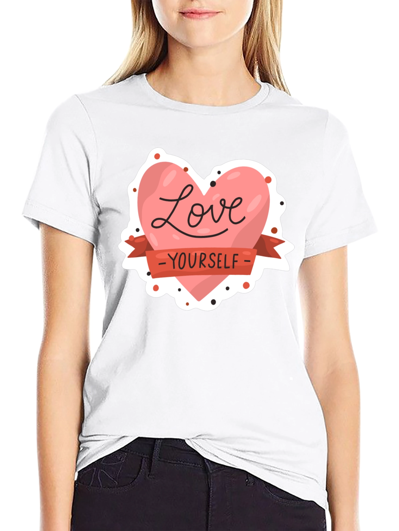 Black Love Yourself Graphic Tee - Black Cotton Shirt view 9