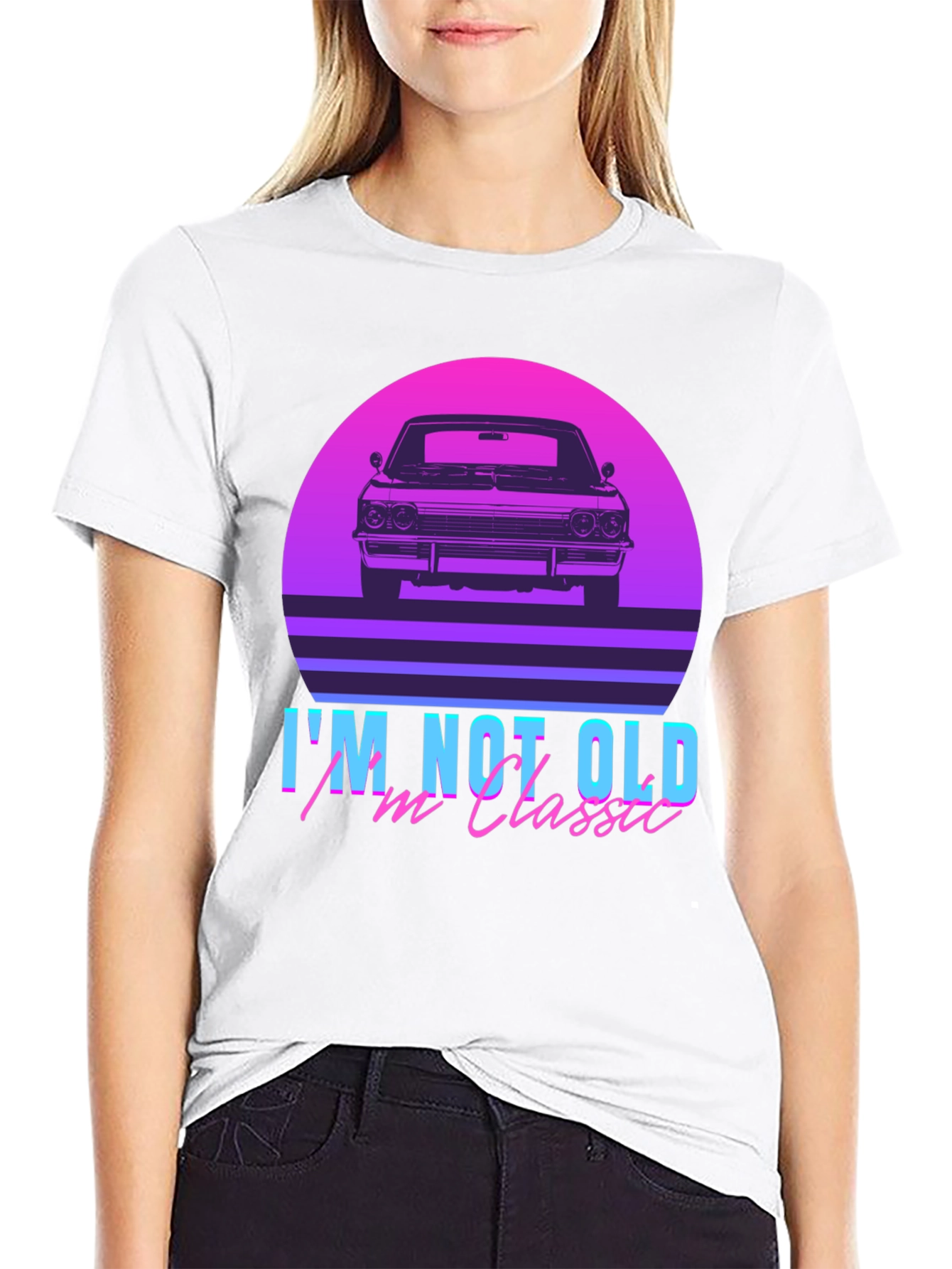Black Classic Car Retro T-Shirt - I'm Not Old, I'm Classic view 9