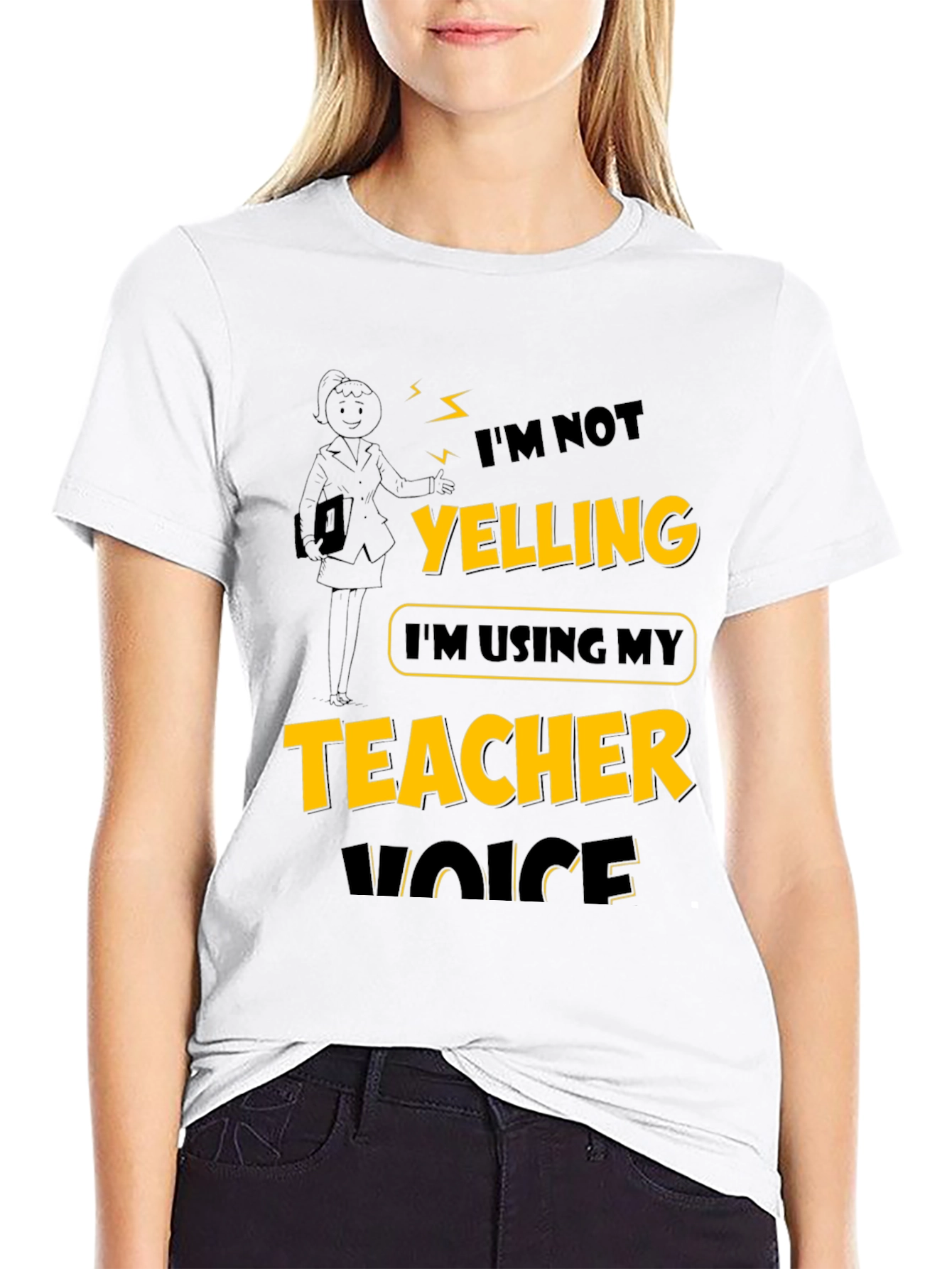 Black Teacher Voice T-Shirt: Funny Novelty Tee view 9