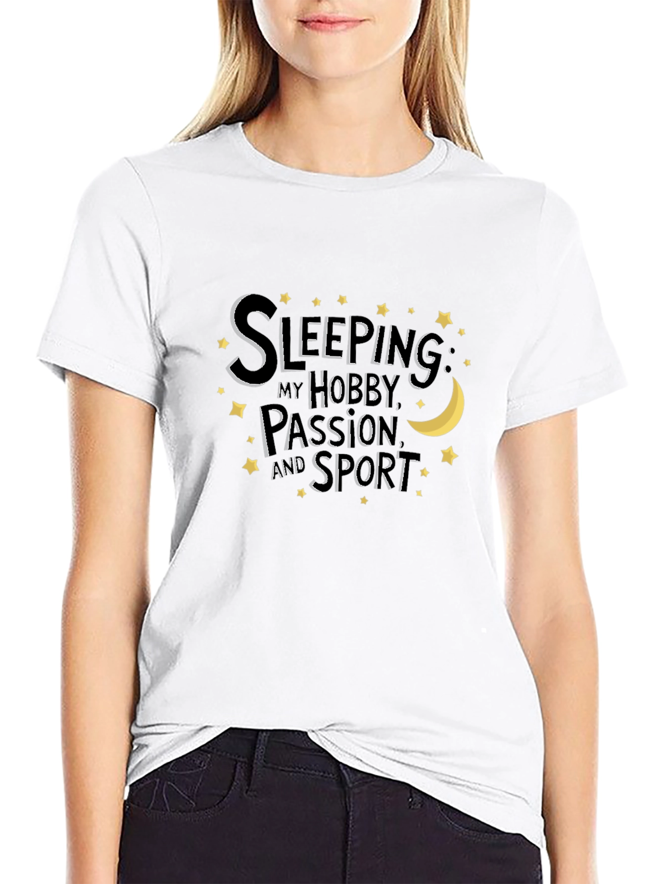Black Sleeping Hobby Passion Sport Tee view 9